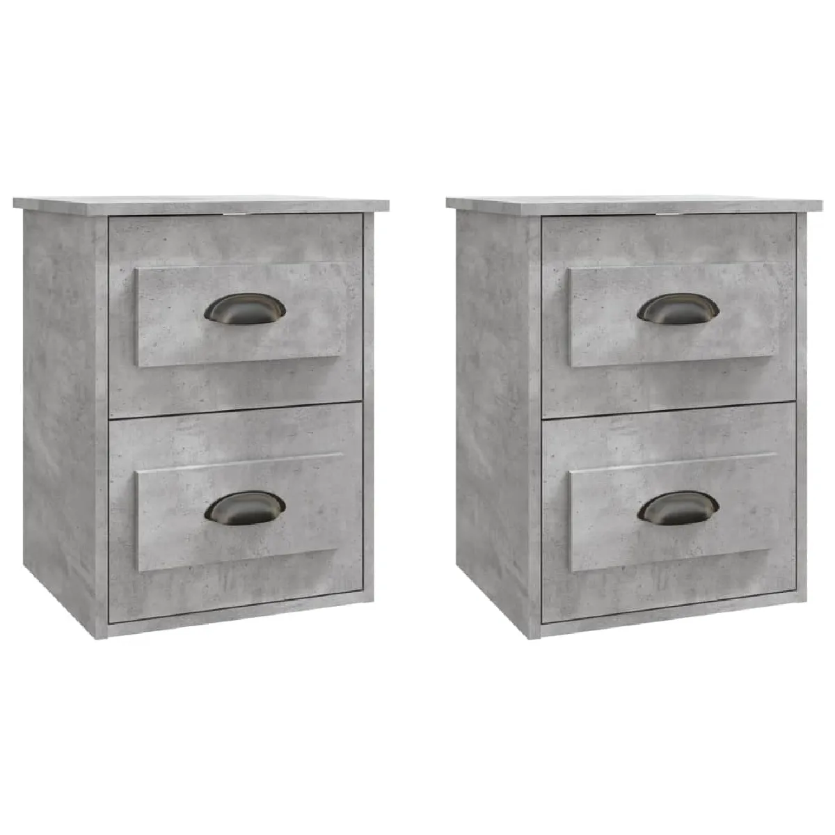 Lot De 2 Tables De Chevet Murales Avec Deux Tiroirs 41,5 X 36 X Dec036084