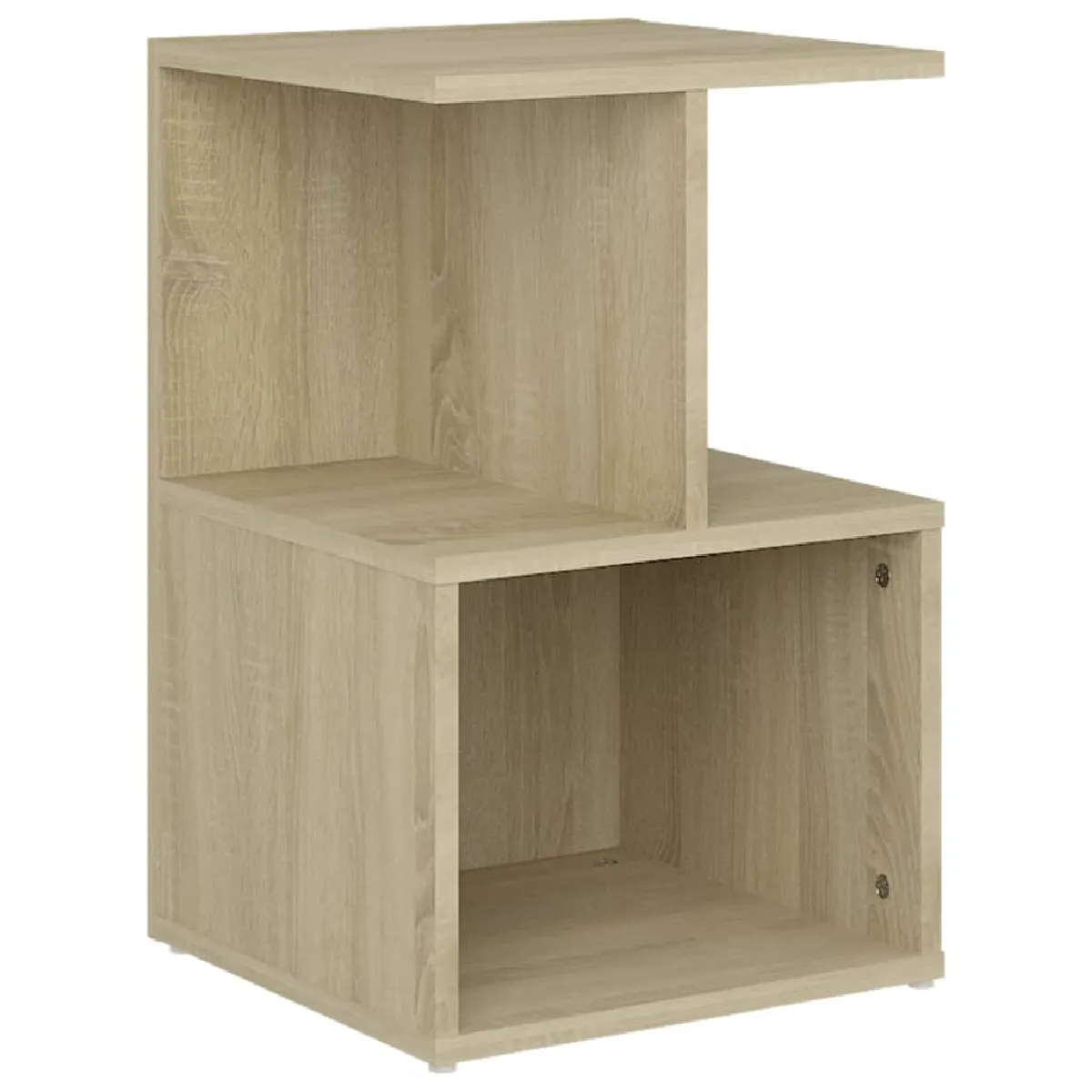Table De Chevet Avec Compartiment Et Étagère 35 X 35 X 55 Cm Bois Dec033809