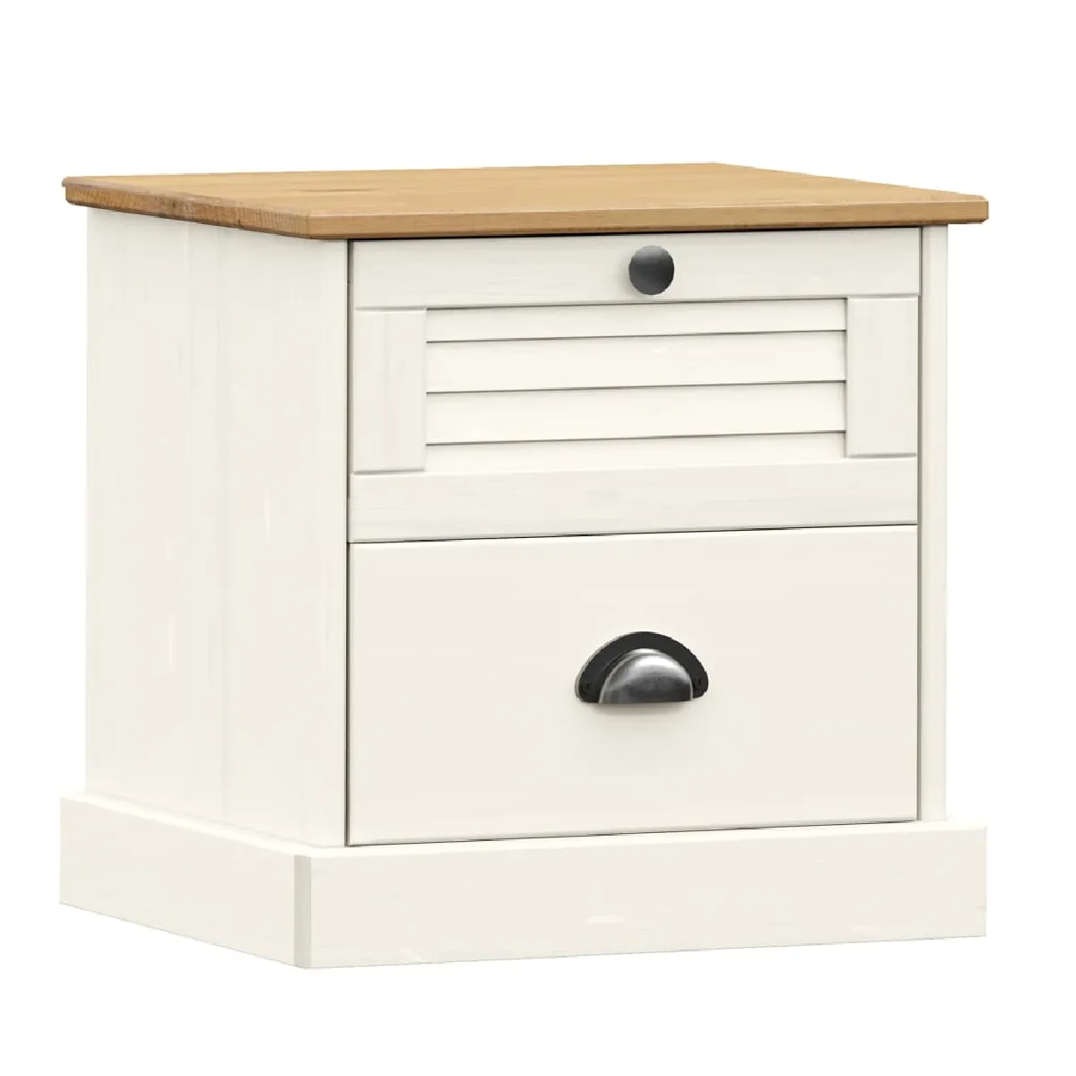 Table De Chevet Avec Tiroirs 42 X 35 X 42 Cm Bois De Pin Dec034721