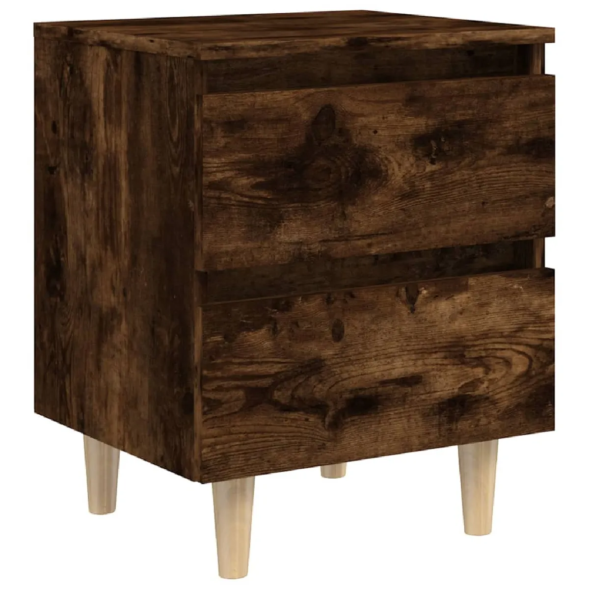 Table De Chevet 2 Tiroirs Avec Pieds En Bois 40 X 35 X 50 Dec033203