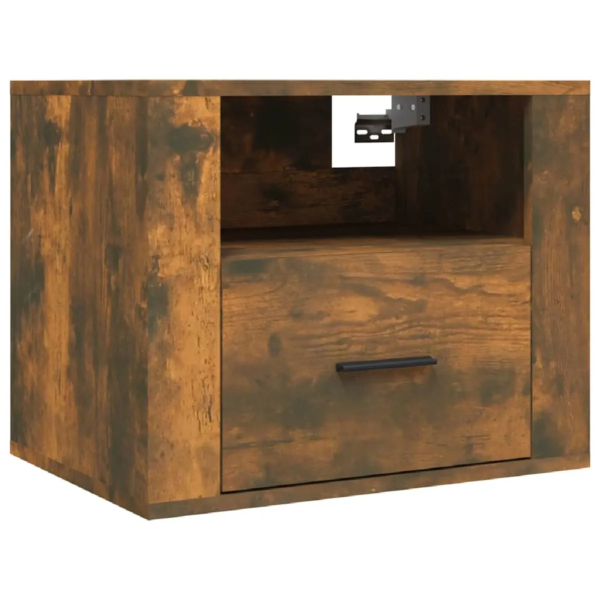 Table De Chevet Murale Avec Tiroir Et Compartiment Ouvert 50 X 36 X 40 Dec034263