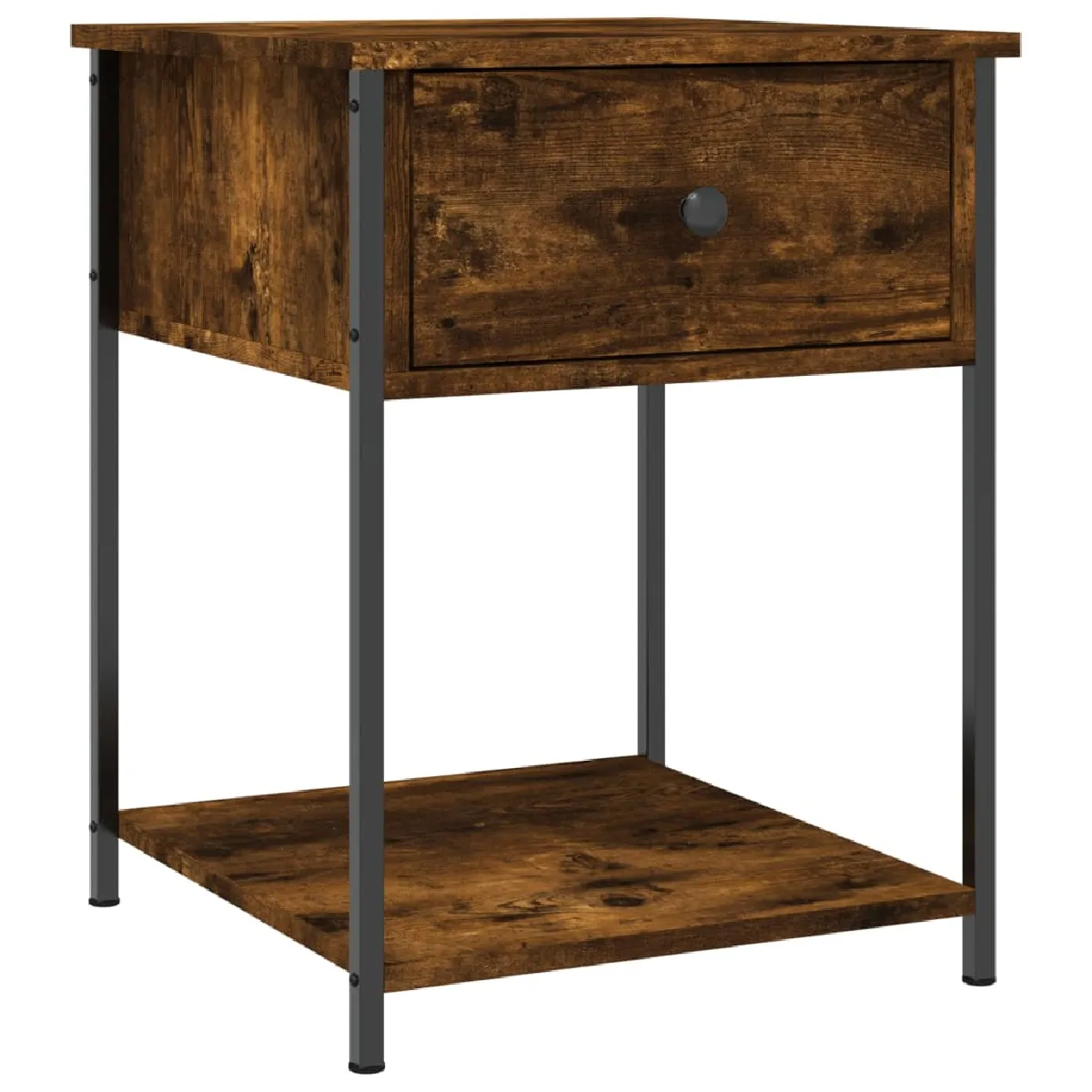 Table De Chevet Avec Tiroir Et Étagère 44 X 45 X 58 Cm Bois Dec033650