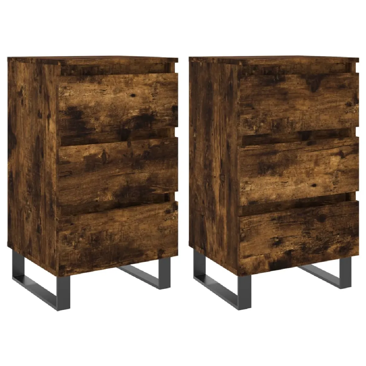 Lot De 2 Tables De Chevet Avec 3 Tiroirs 40 X 35 X 69 Dec035106