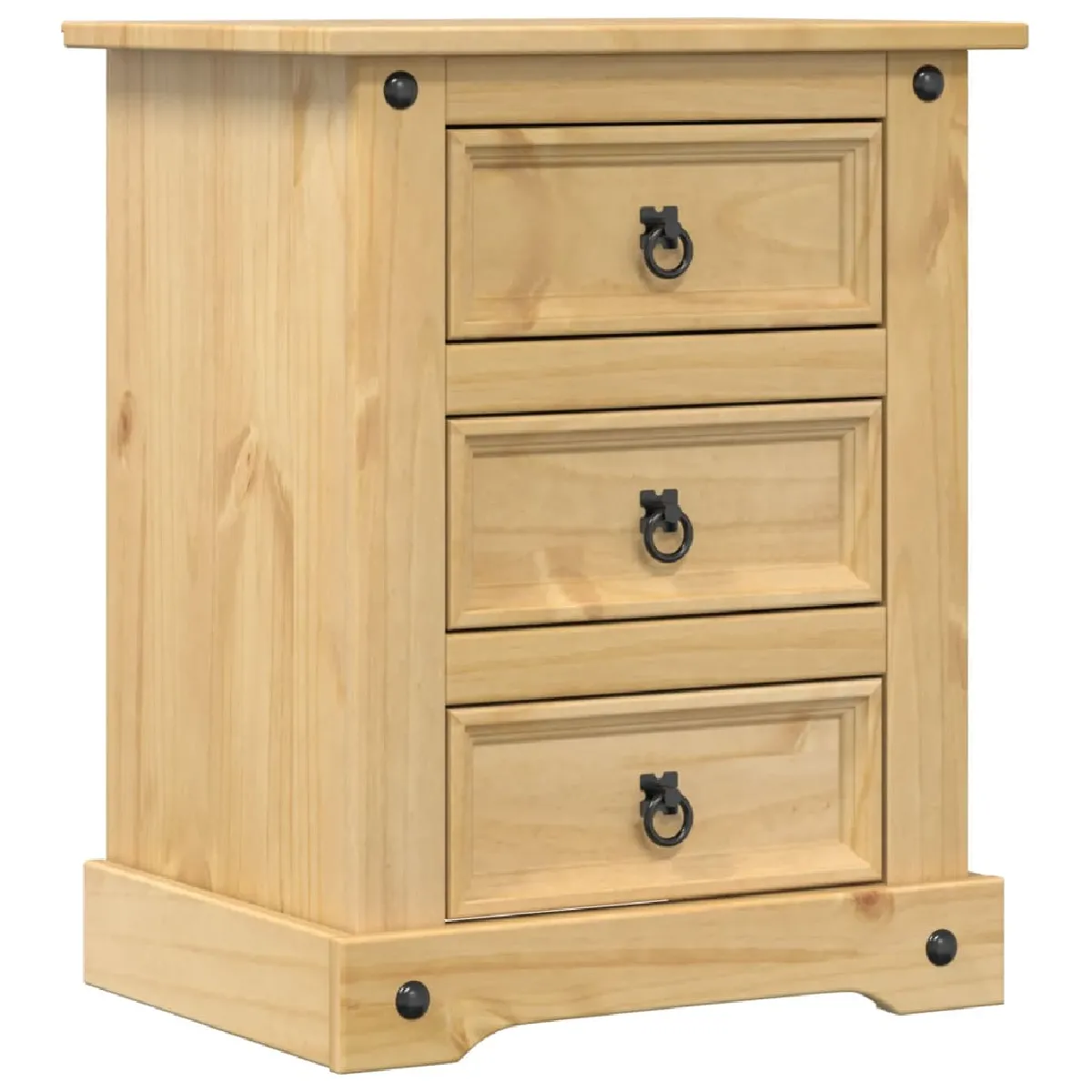 Table De Chevet Avec 3 Tiroirs 53 X 39 X 66 Cm Bois De Dec033907