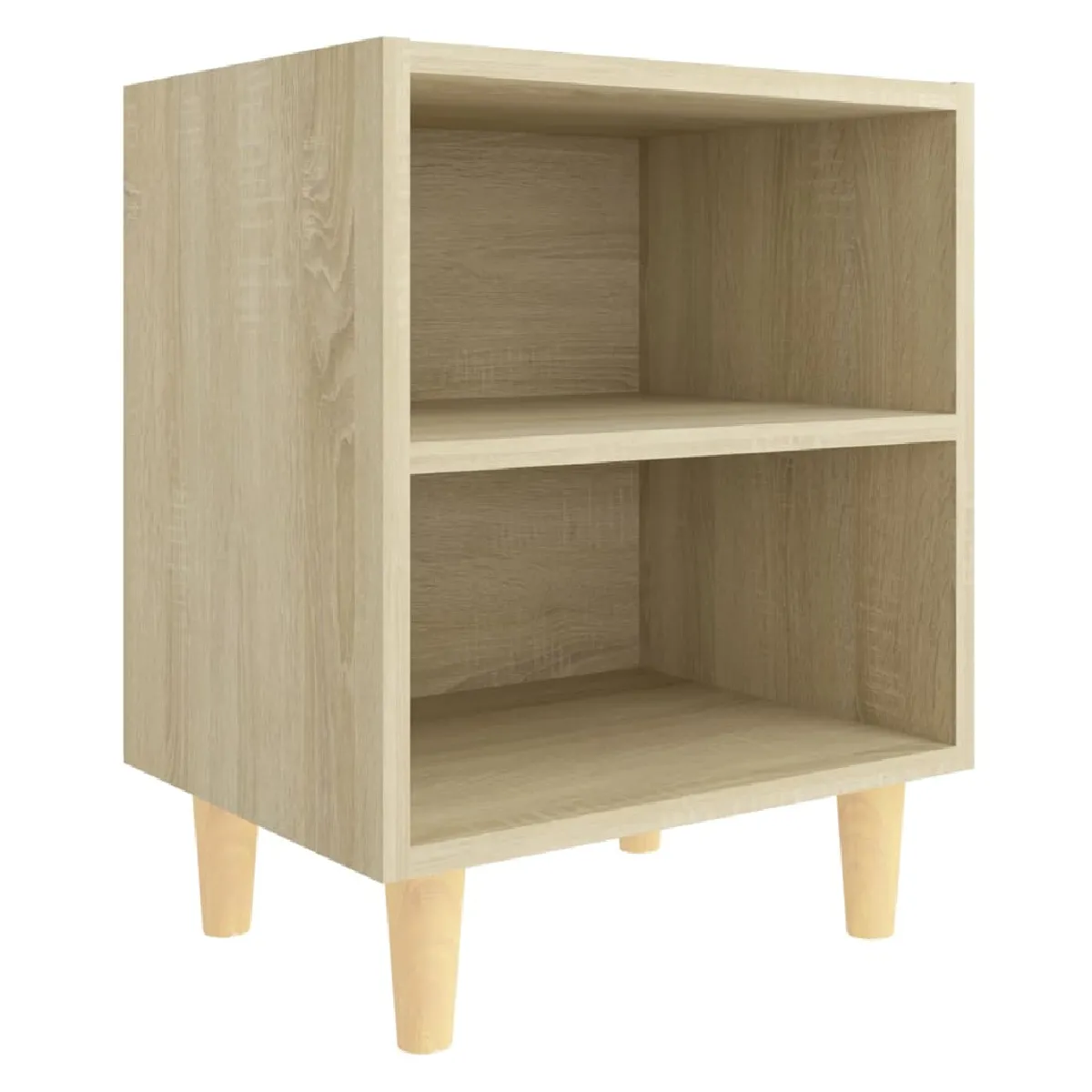 Table De Chevet Avec Compartiment Avec Étagères Pieds En Bois 40 X 30 X Dec033208