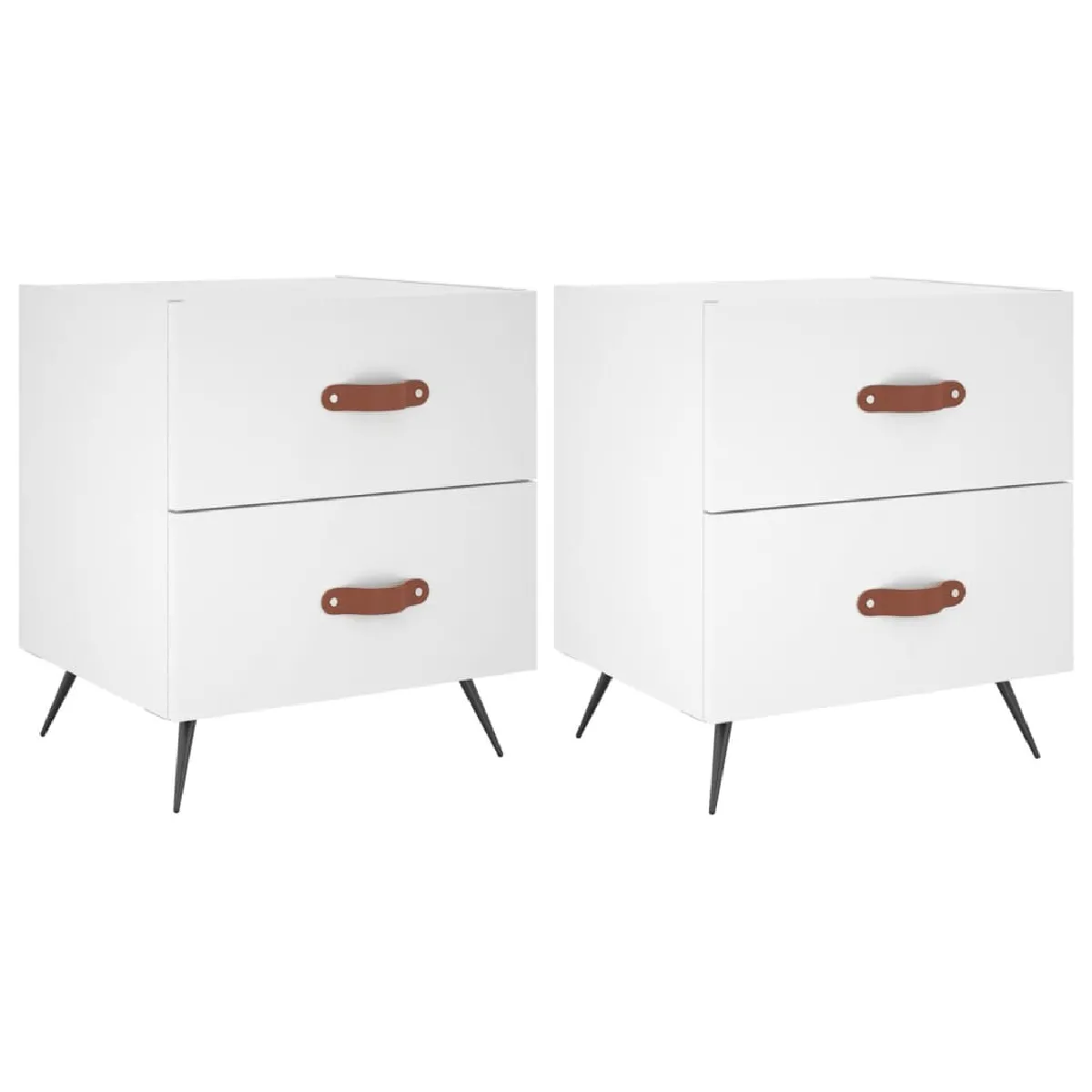 Lot De 2 Tables De Chevet Avec Deux Tiroirs 40 X 35 X 47,5 Dec034917