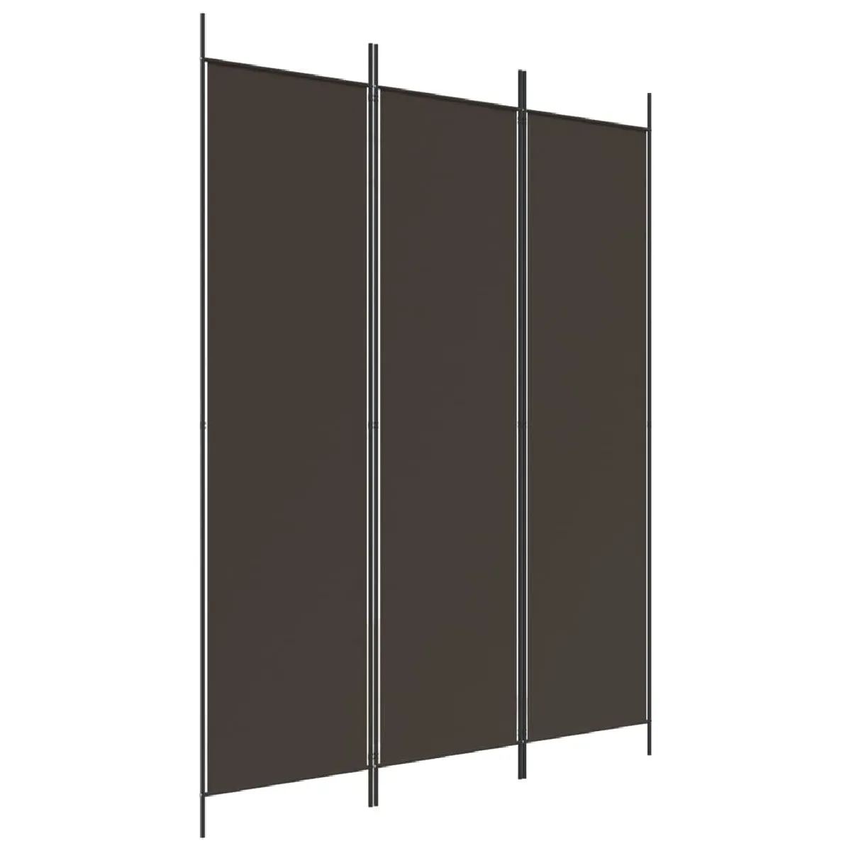 Paravent Séparateur De Pièce Cloison 3 Panneaux 150 X 200 Cm Tissu Marron Et Dec030776