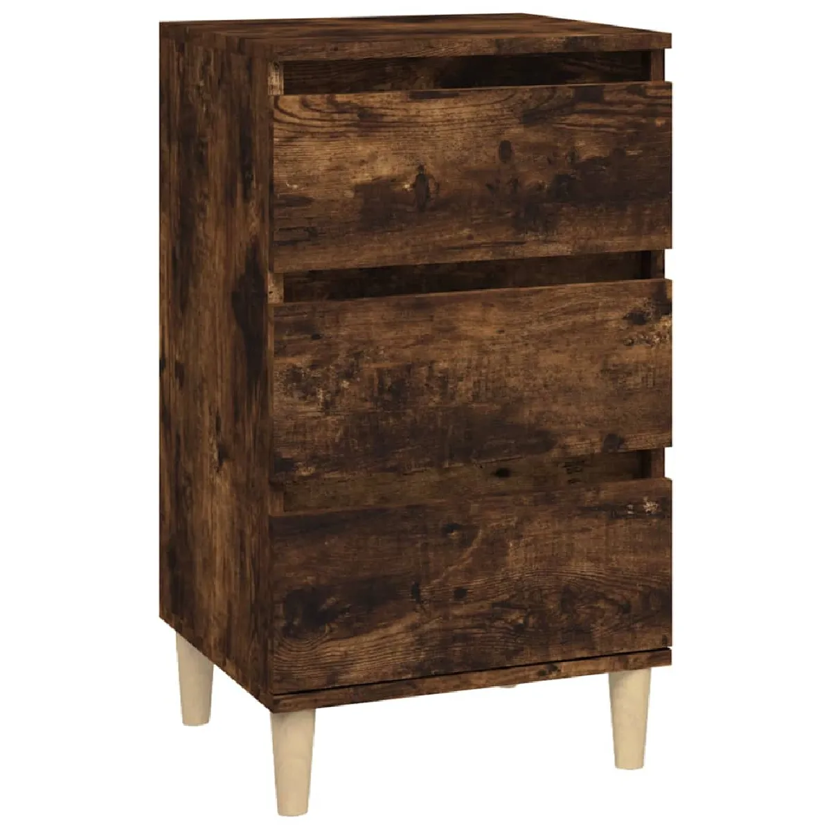 Table De Chevet Avec 3 Tiroirs 40 X 35 X 70 Cm Bois D'ingénierie Dec033604