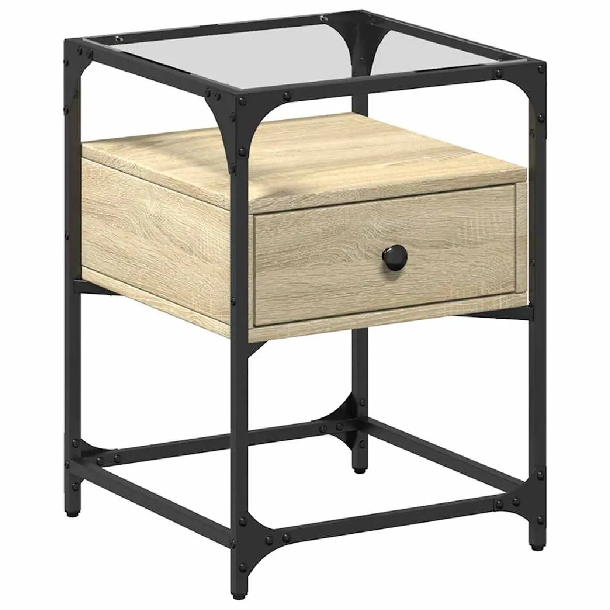 Table De Chevet Avec Tiroir 40 X 40 X 55 Cm Bois D'ingénierie Couleur Dec033859
