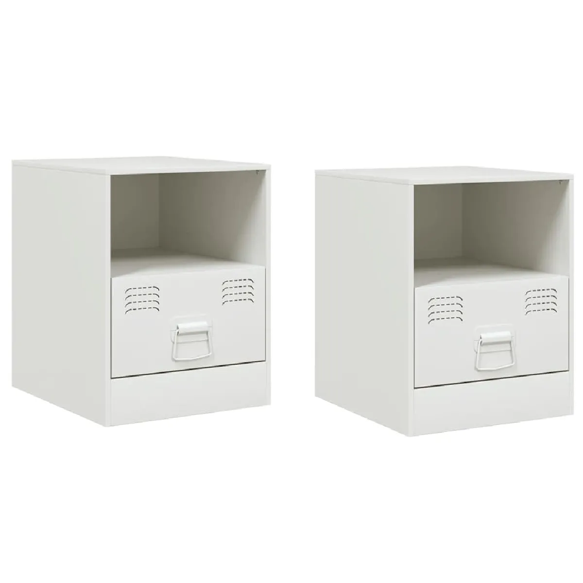 Lot De 2 Tables De Chevet Avec Tiroir Et Compartiment Ouvert 34,5 X 39 Dec034851