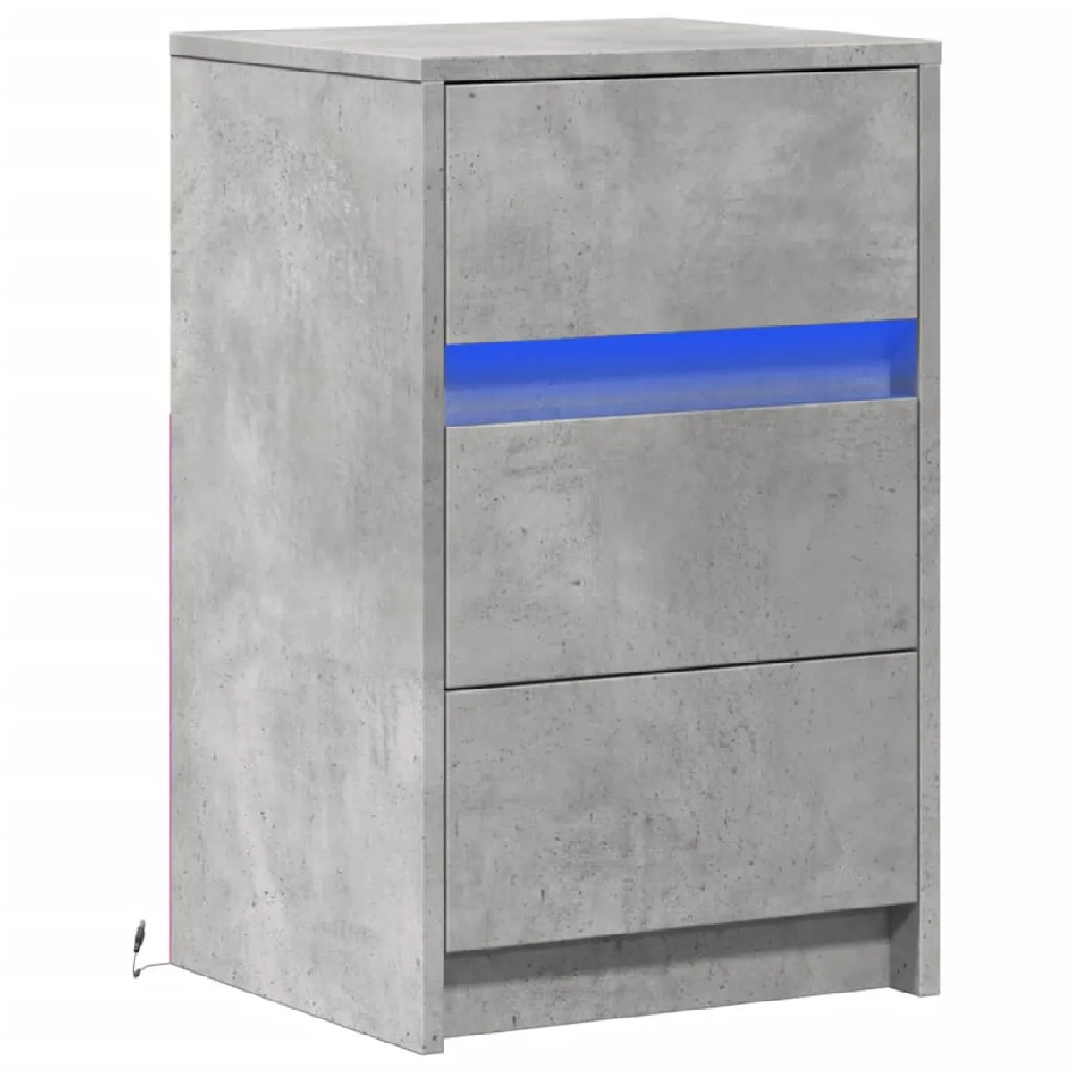 Table De Chevet Avec Lumières Led 38 X 34 X 61 Cm Avec Tiroirs Dec032805