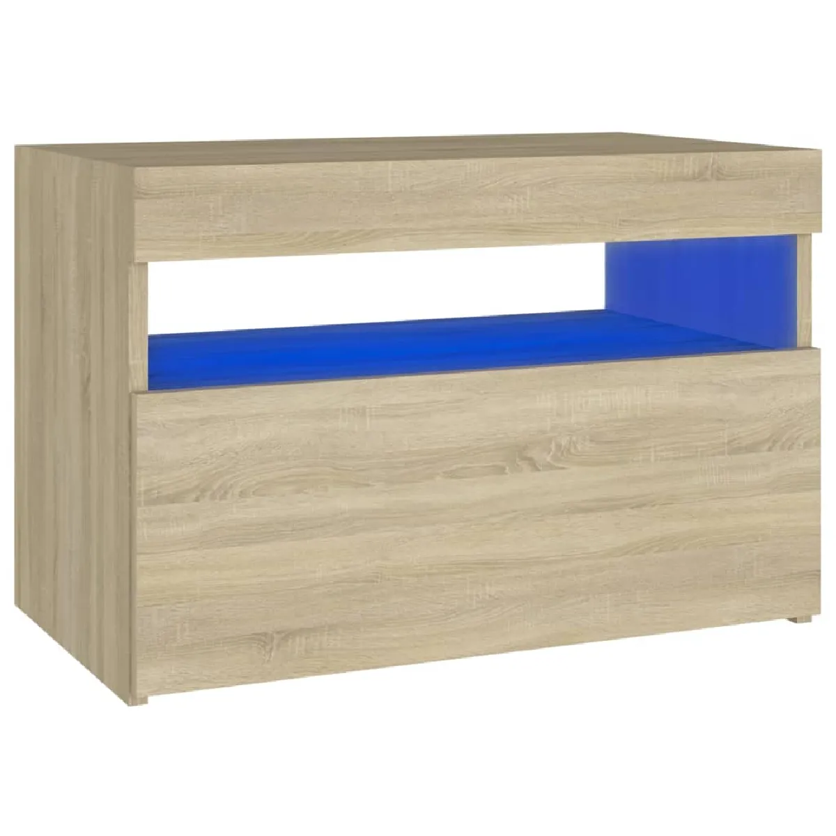 Table De Chevet Avec Lumières Led Et Compartiment De Rangement 60 X 35 X Dec033187