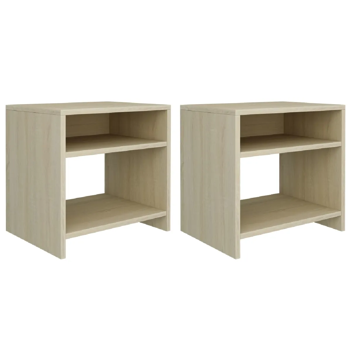Lot De 2 Tables De Chevet Avec Compartiment Ouvert 40 X 30 X 40cm Dec035876