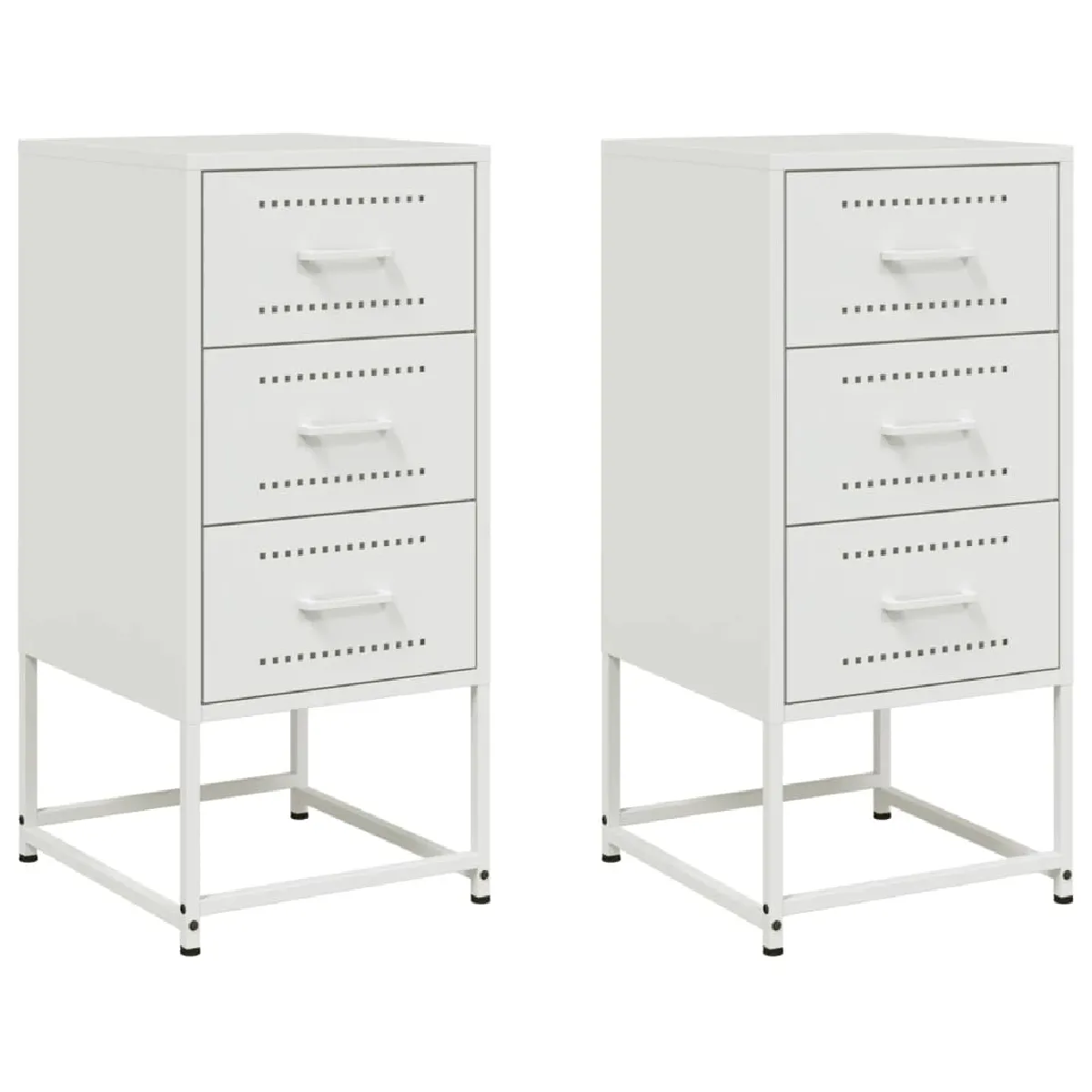 Lot De 2 Tables De Chevet Avec Tiroirs 36 X 39 X 78 Cm Dec034875