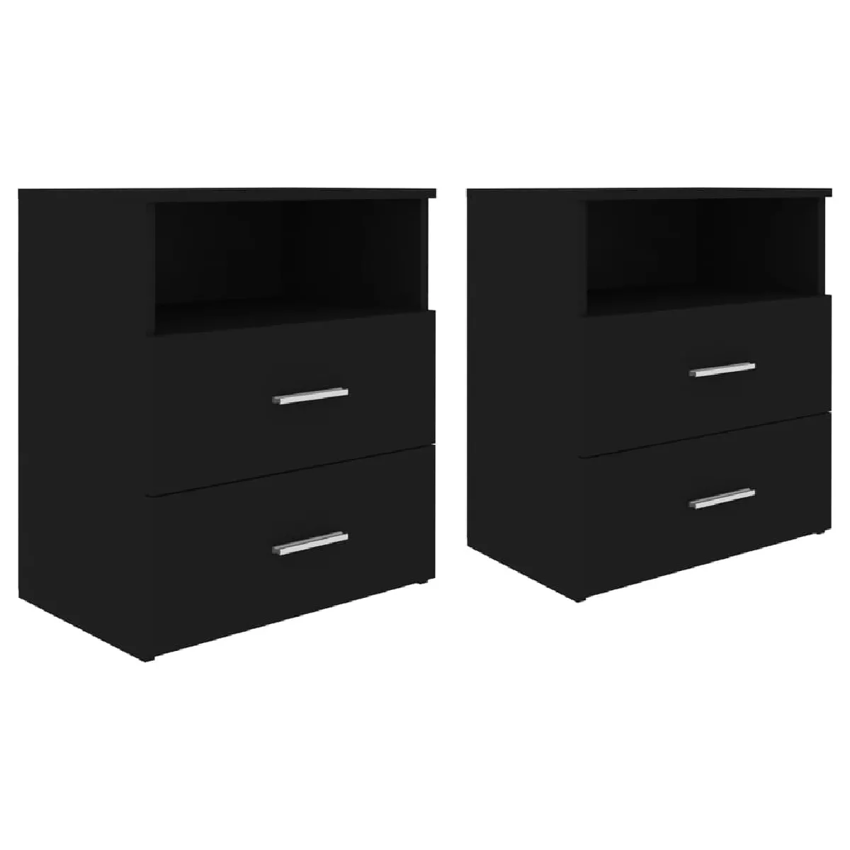 Lot De 2 Tables De Chevet Avec Tiroir Et Compartiment Ouvert 50 X 32 Dec035602