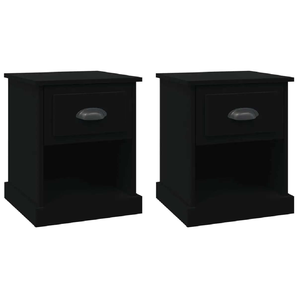 Lot De 2 Tables De Chevet Avec Tiroir Et Compartiment Ouvert 39 X 39 Dec035493