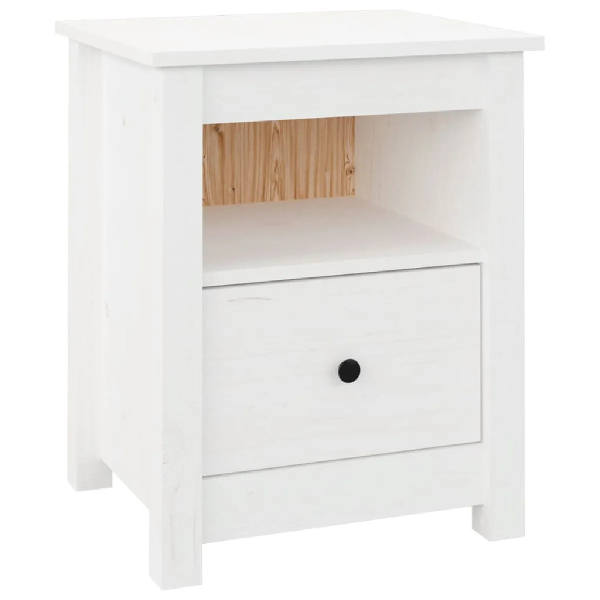 Table De Chevet Avec Tiroir Et Compartiment 40 X 35 X 49 Cm Bois Dec033362