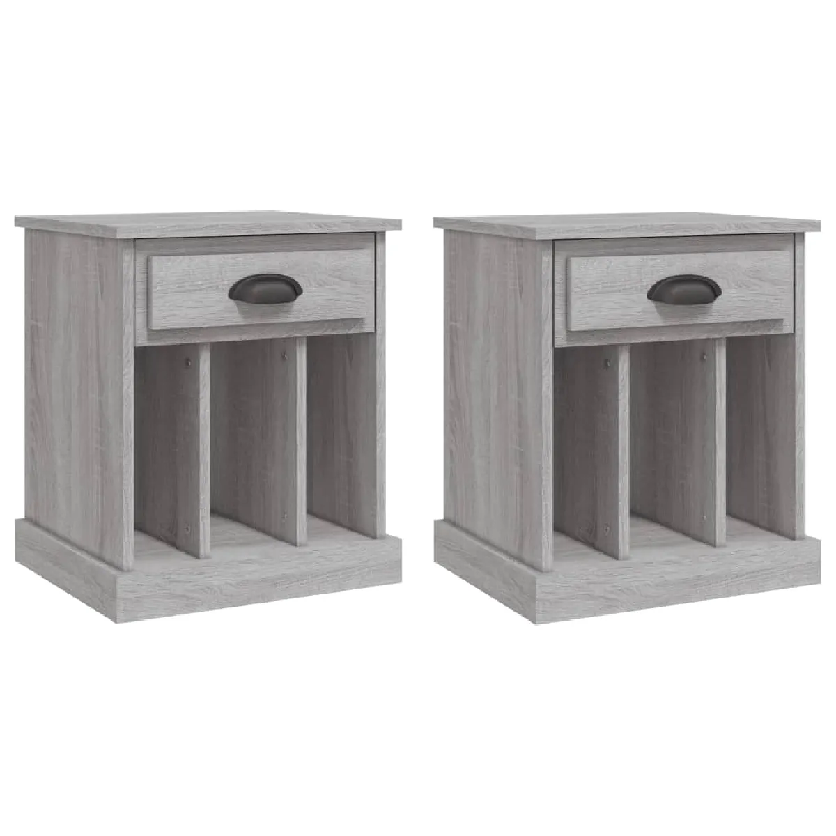 Lot De 2 Tables De Chevet Avec Un Tiroir Et 3 Compartiments 43 X Dec035739