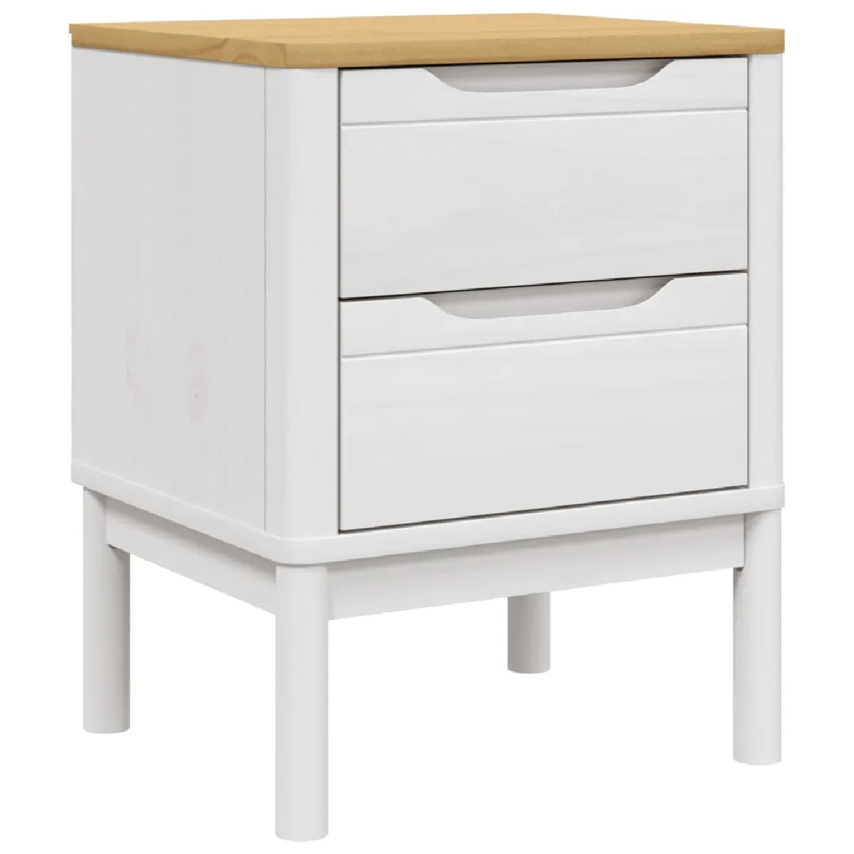Table De Chevet Avec Deux Tiroirs 45 X 39 X 57 Cm Bois De Dec033913