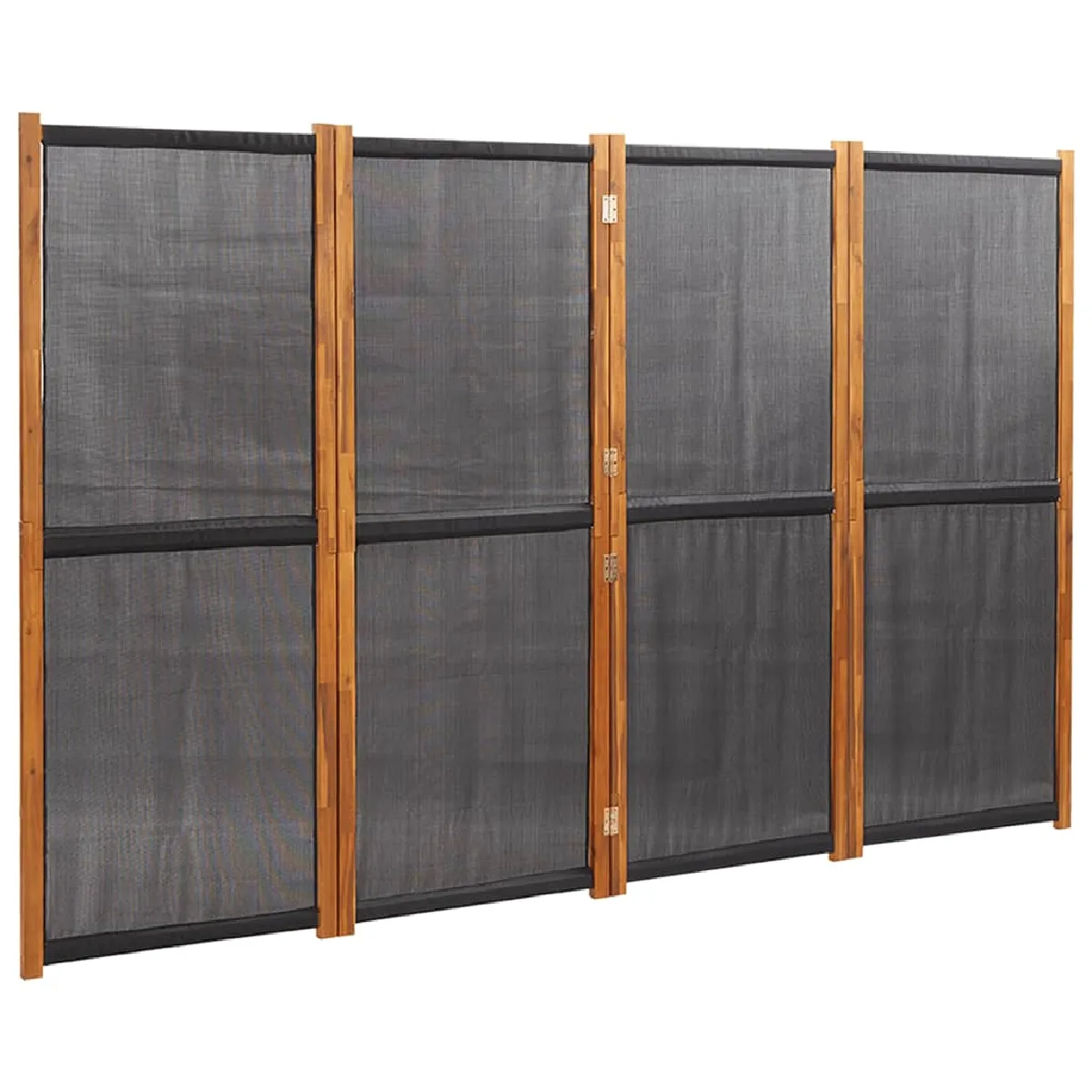 Paravent Séparateur De Pièce Cloison 4 Panneaux 280 X 180 Cm Textilène Noir Et Dec030909