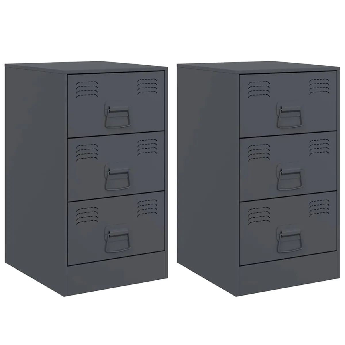 Lot De 2 Tables De Chevet Avec 3 Tiroirs 34,5 X 39 X 62 Dec034819