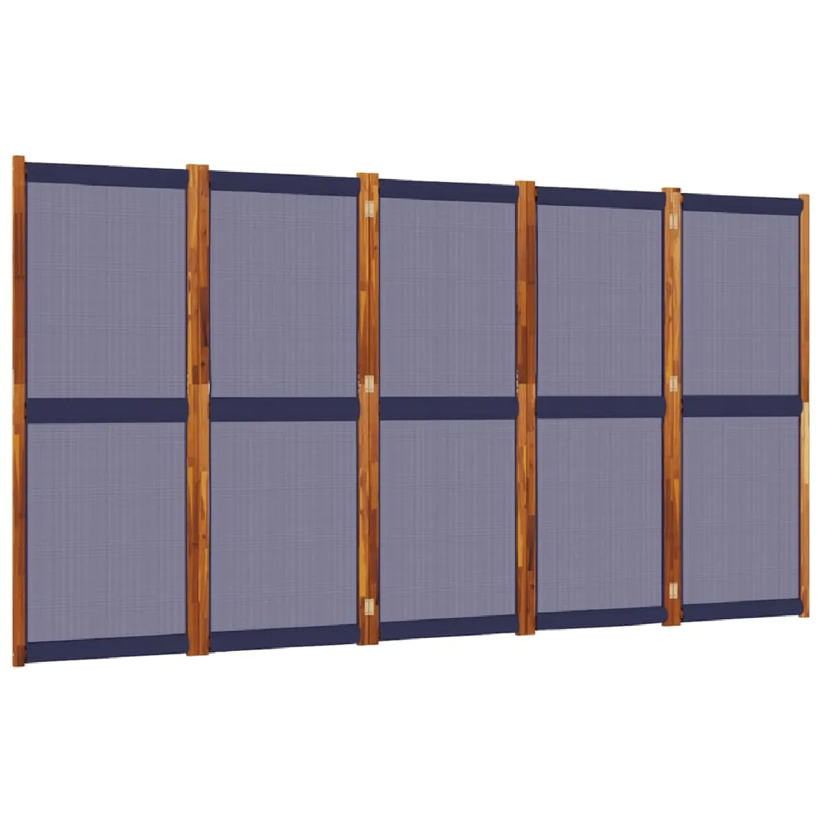 Paravent Séparateur De Pièce Cloison 5 Panneaux 350 X 180 Cm Textilène Bleu Et Dec030967