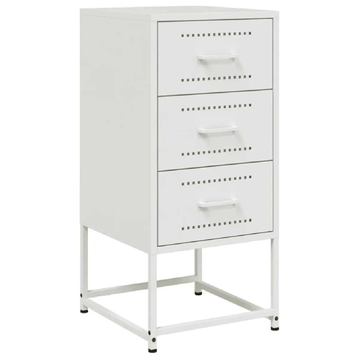 Table De Chevet Avec 3 Tiroirs 36 X 39 X 78 Cm En Acier Dec033316