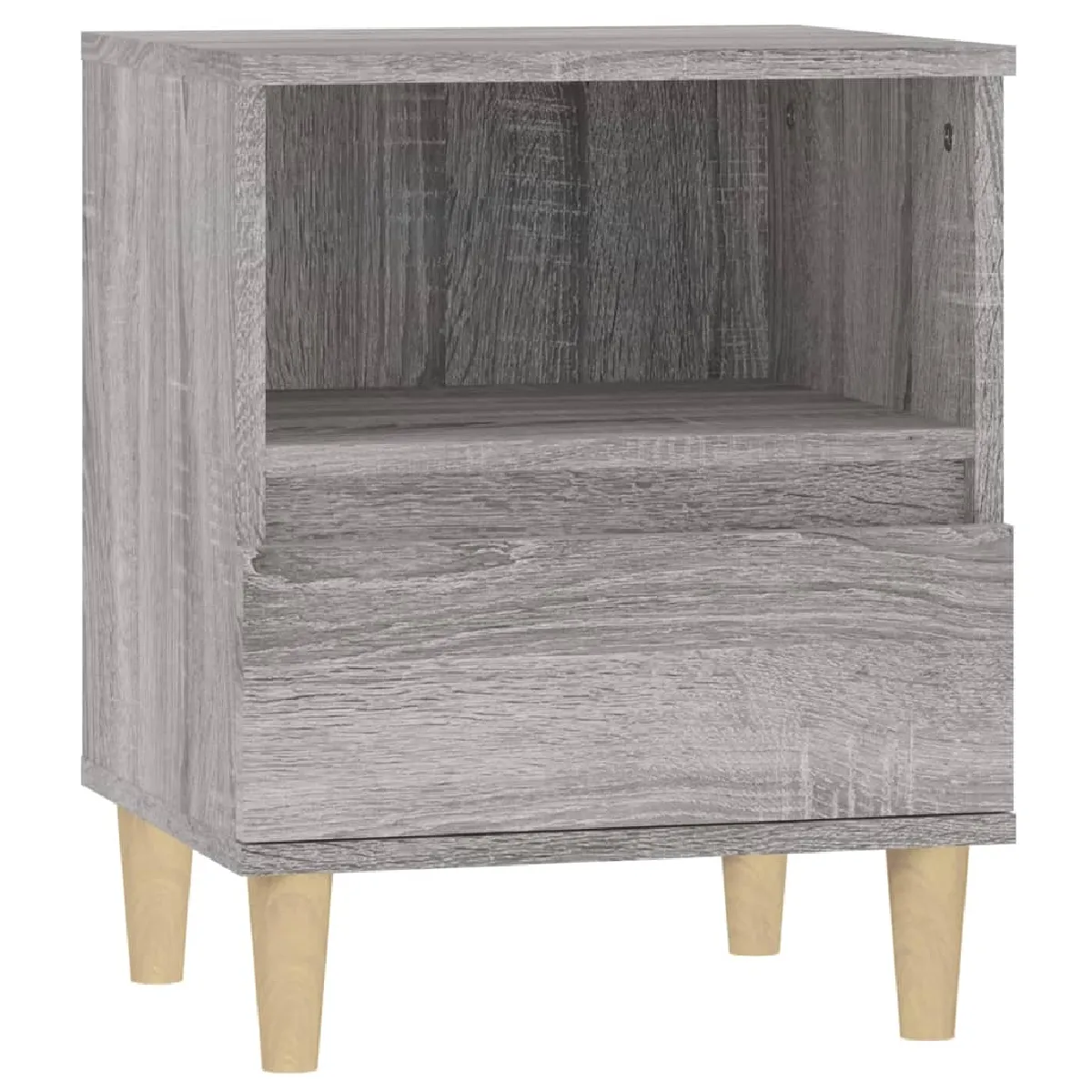 Table De Chevet Avec Compartiment Et Tiroir 40 X 35 X 50 Cm Bois Dec034619