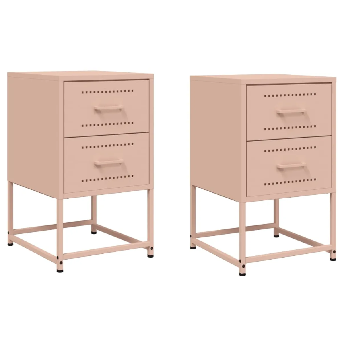 Lot De 2 Tables De Chevet Avec Deux Tiroirs 36 X 39 X 60,5 Dec035634