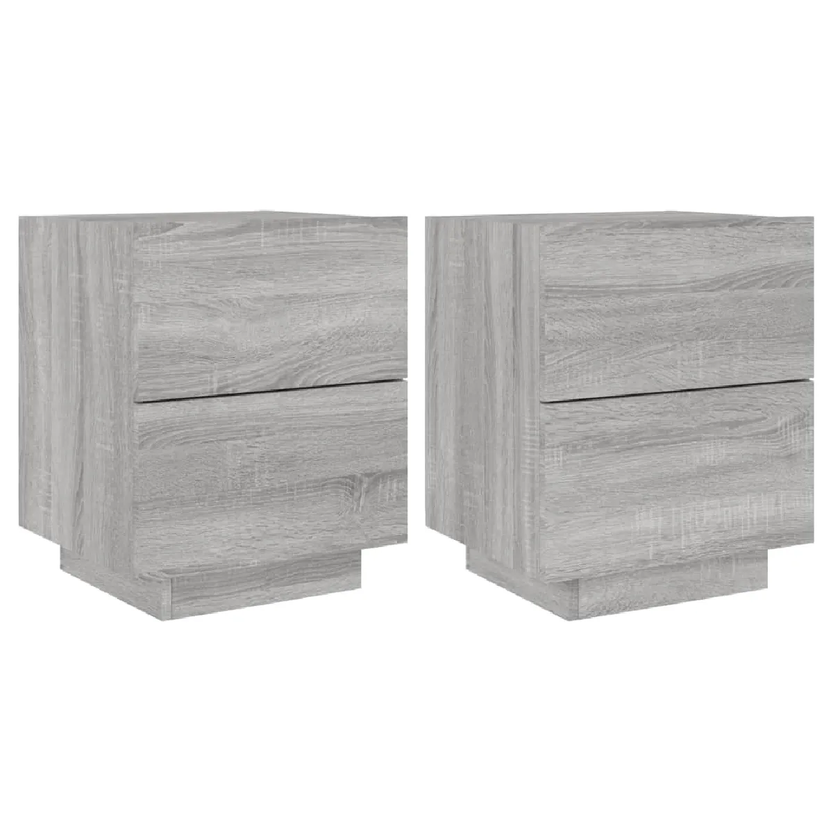 Lot De 2 Tables De Chevet Avec Tiroirs Et Led 45 X 40 X Dec032864