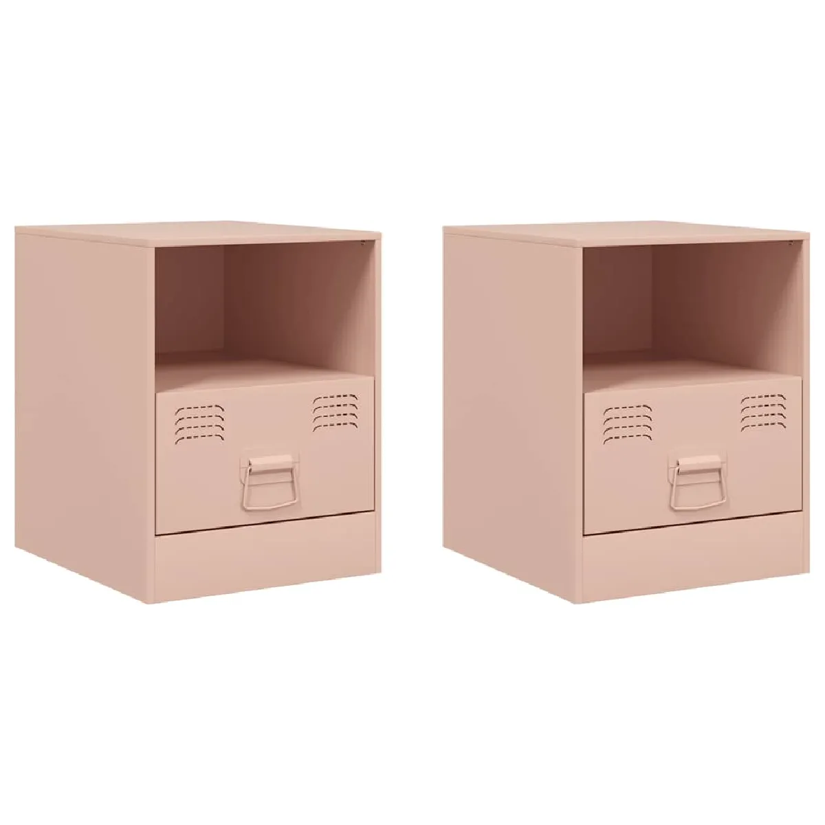 Lot De 2 Tables De Chevet Avec Tiroir Et Compartiment Ouvert 34,5 X 39 Dec035622