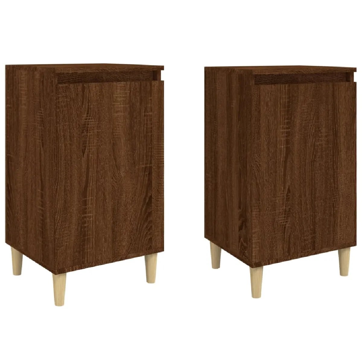 Lot De 2 Tables De Chevet Avec Étagères 40 X 35 X 70cm Bois Dec035845