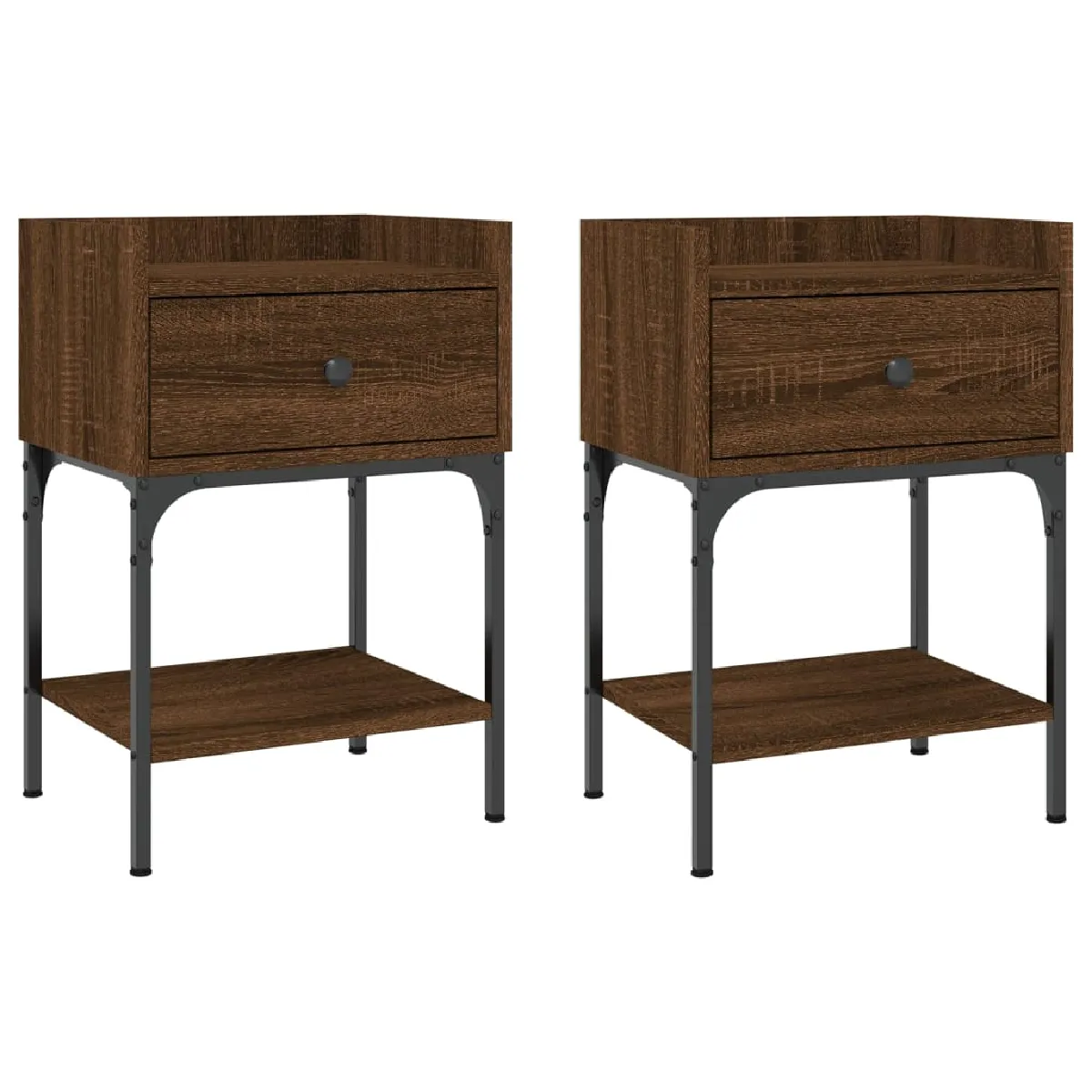 Lot De 2 Tables De Chevet Avec Tiroir Et Étagère 40,5 X 31 X Dec035798
