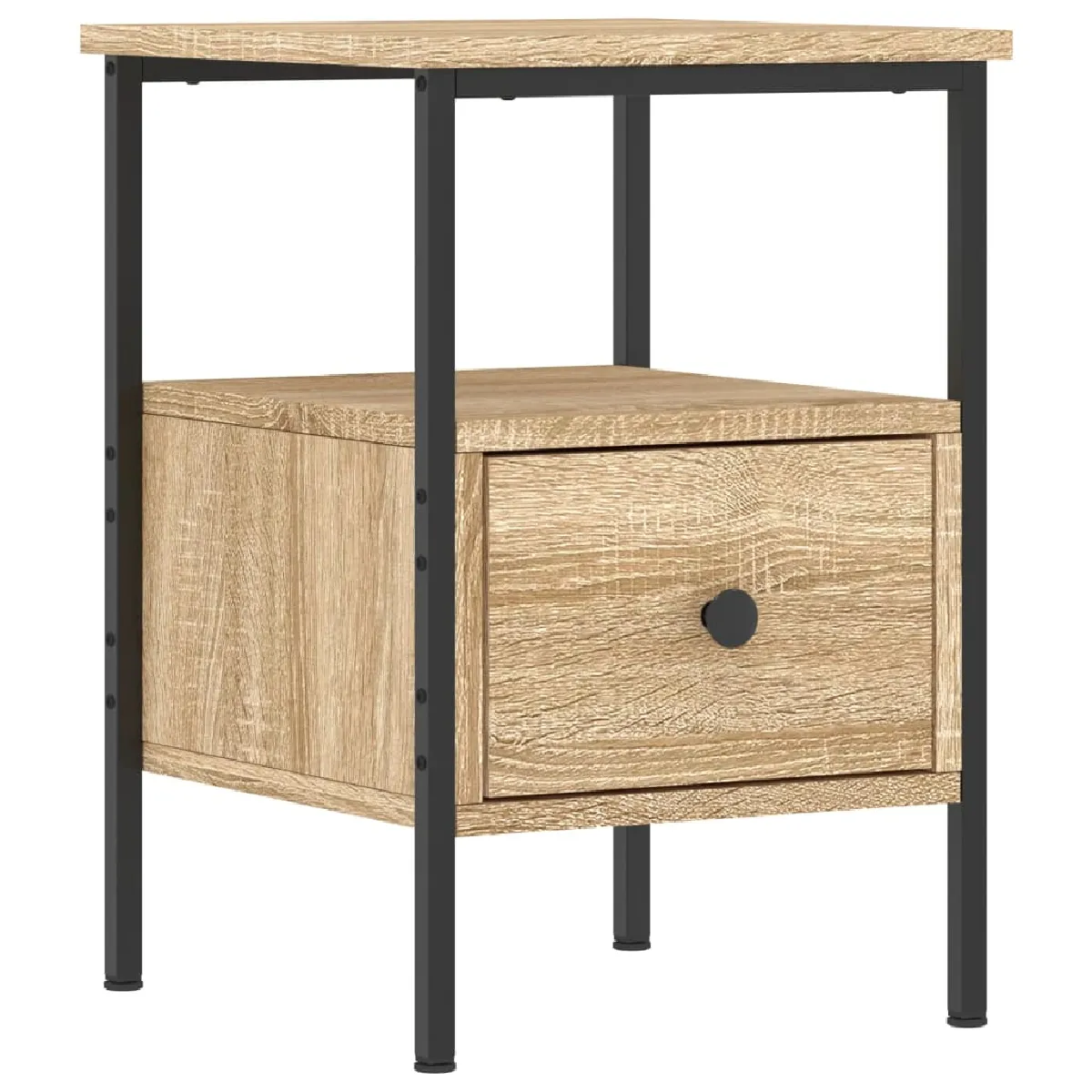 Table De Chevet Avec Tiroir Et Étagère 34 X 36 X 50 Cm Bois Dec033806