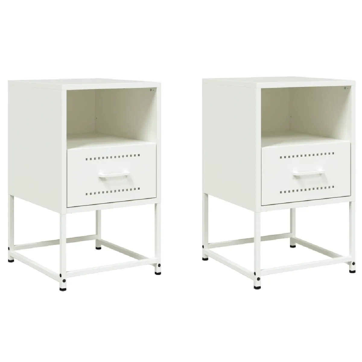 Lot De 2 Tables De Chevet Avec Tiroir Et Compartiment Ouvert 36 X 39 Dec034870