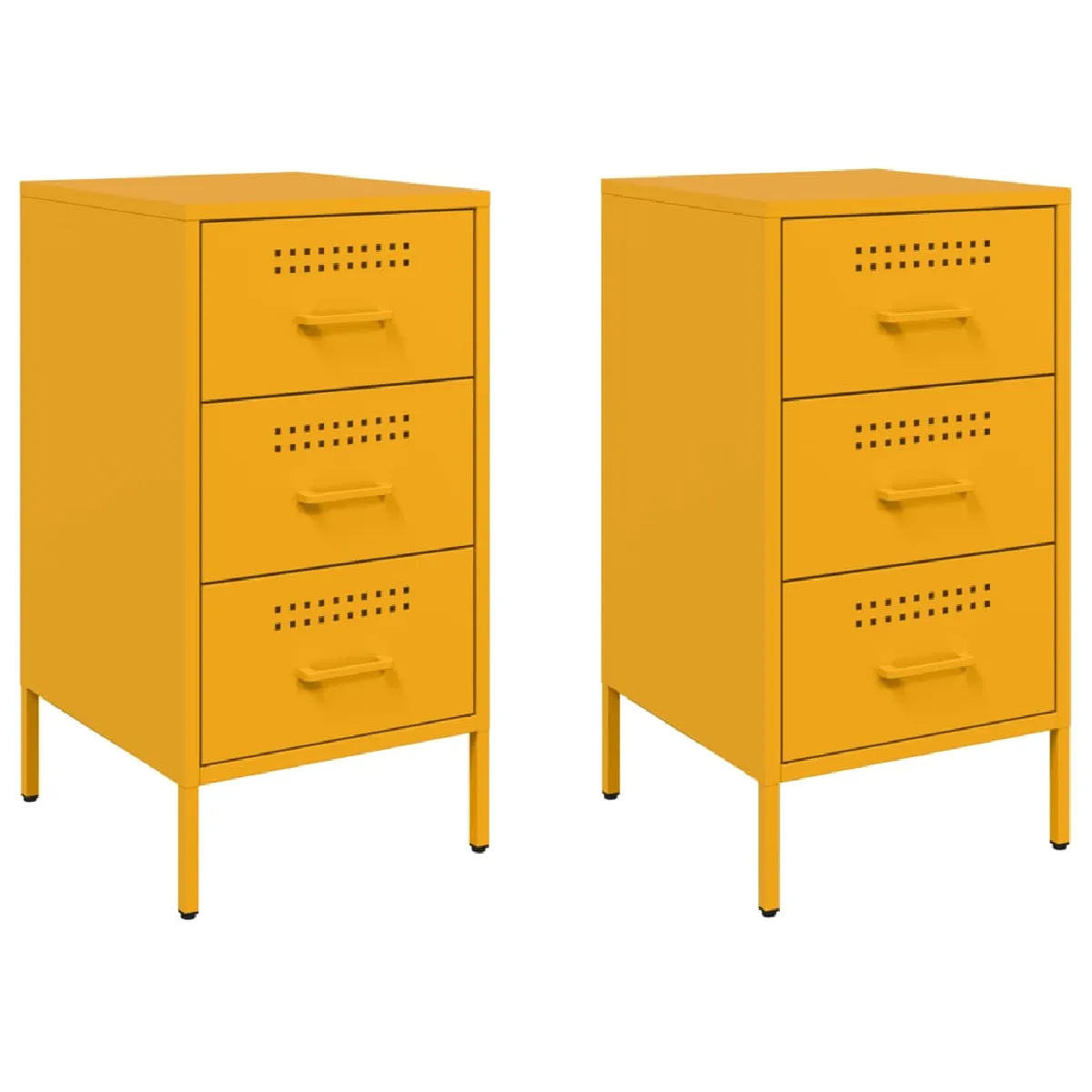 Lot De 2 Tables De Chevet Avec 3 Tiroirs 36 X 39 X 68 Dec035434