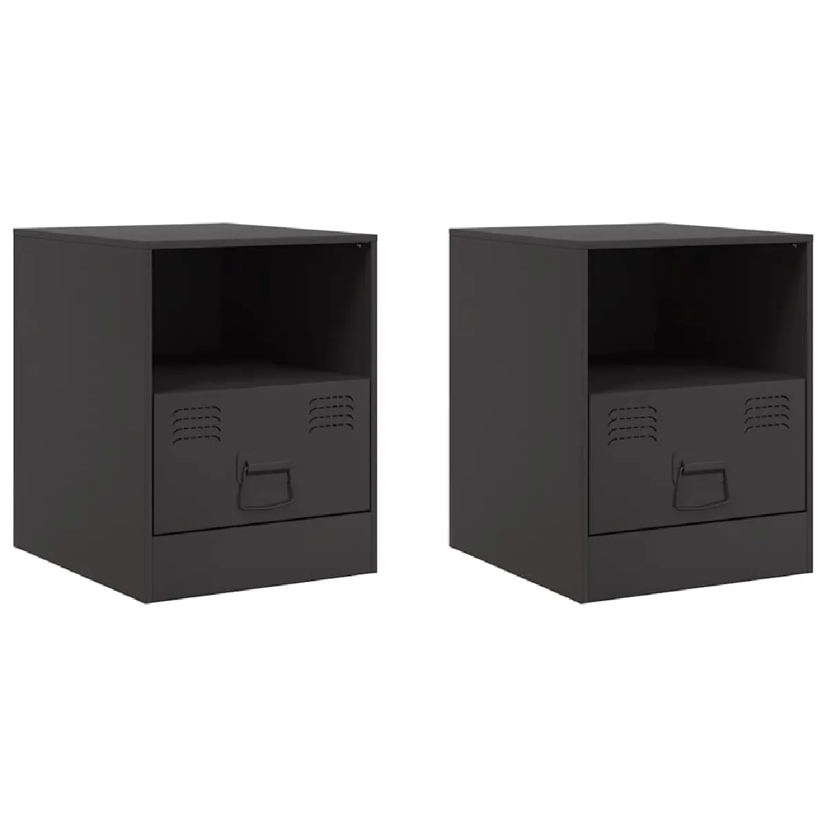 Lot De 2 Tables De Chevet Avec Tiroir Et Compartiment Ouvert 34,5 X 39 Dec035462