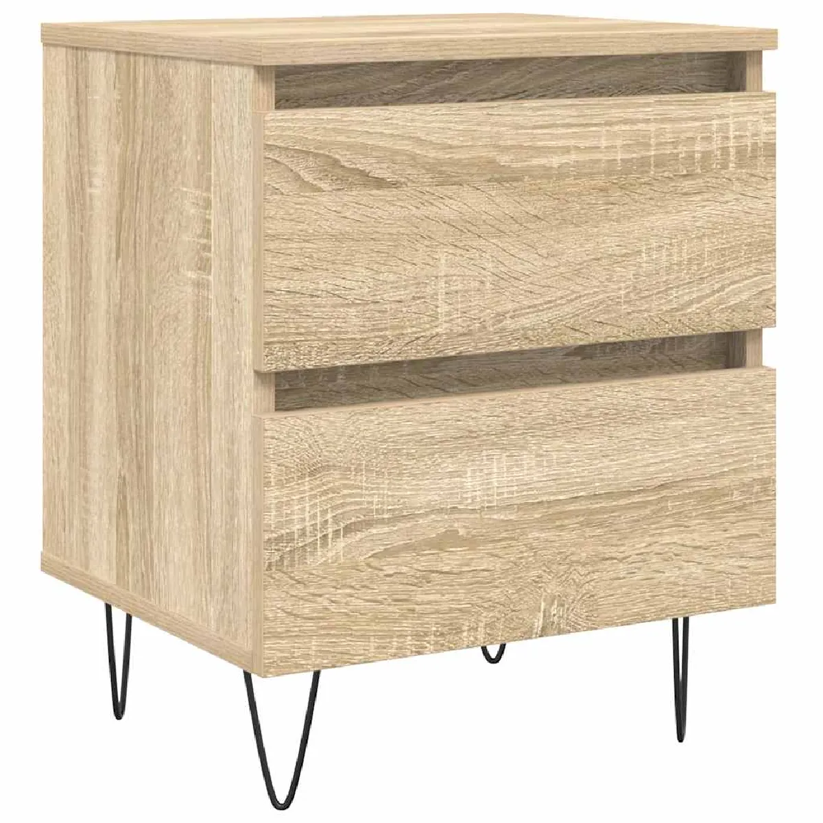 Table De Chevet Avec Deux Tiroirs 40 X 35 X 50 Cm Bois D'ingénierie Dec033836