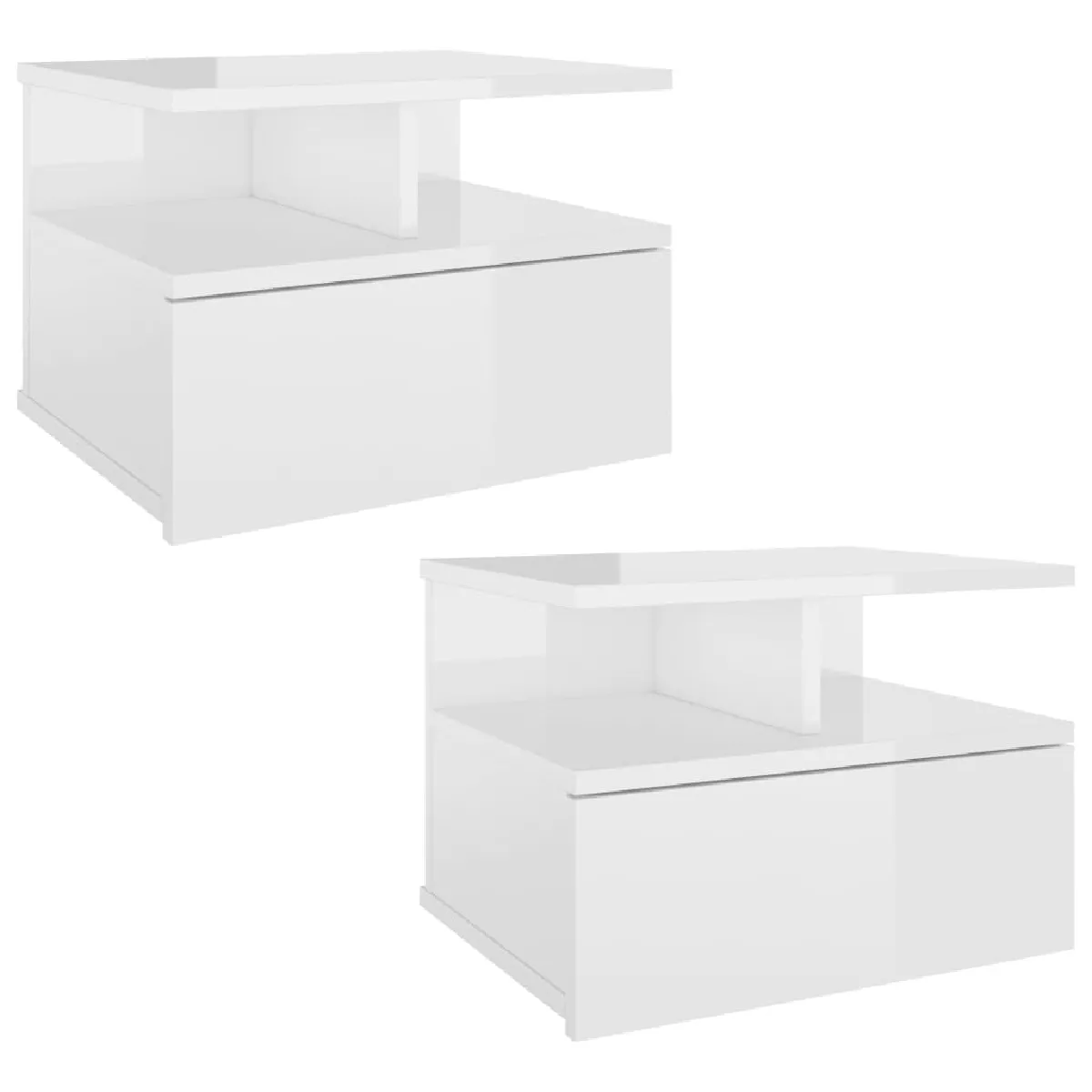 Lot De 2 Tables De Chevet Murale 40 X 31 X 27 Cm Avec Dec036003