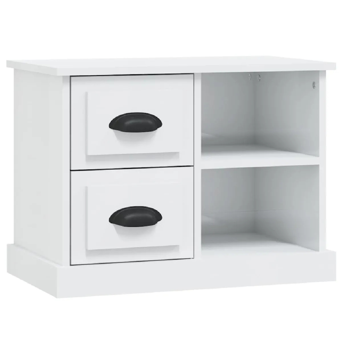 Table De Chevet Avec Tiroirs Et Compartiments 60 X 35,5 X 45 Cm Bois Dec033513