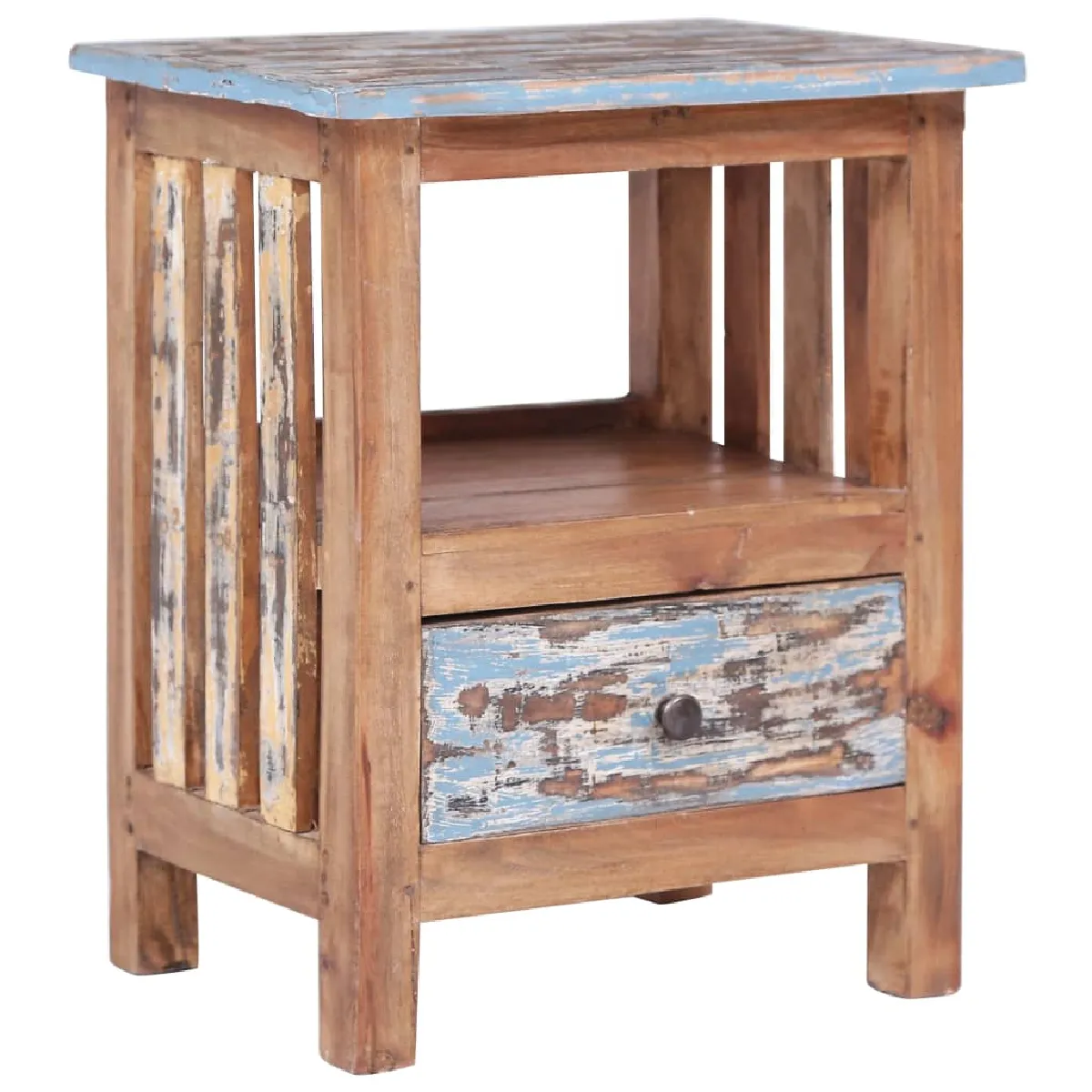 Table De Chevet Avec Tiroir Et Étagère 41 X 30 X 50 Cm Bois Dec033014