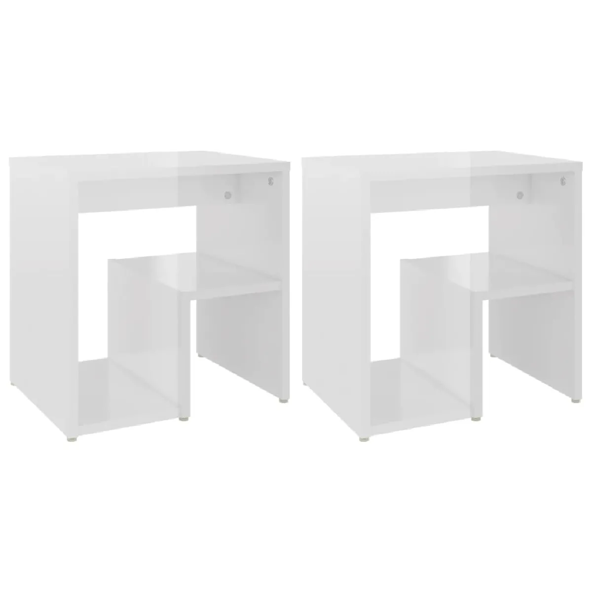 Lot De 2 Tables De Chevet Avec Étagère 40 X 30 X 40cm Bois Dec035787