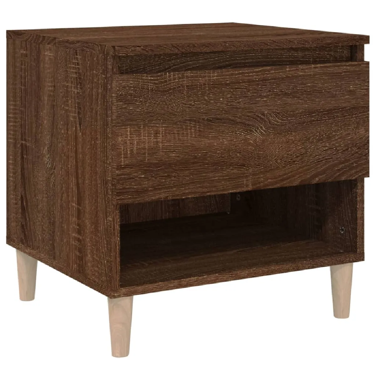 Table De Chevet Avec Tiroir Et Compartiment Ouvert 50 X 46 X 50 Cm Dec033534