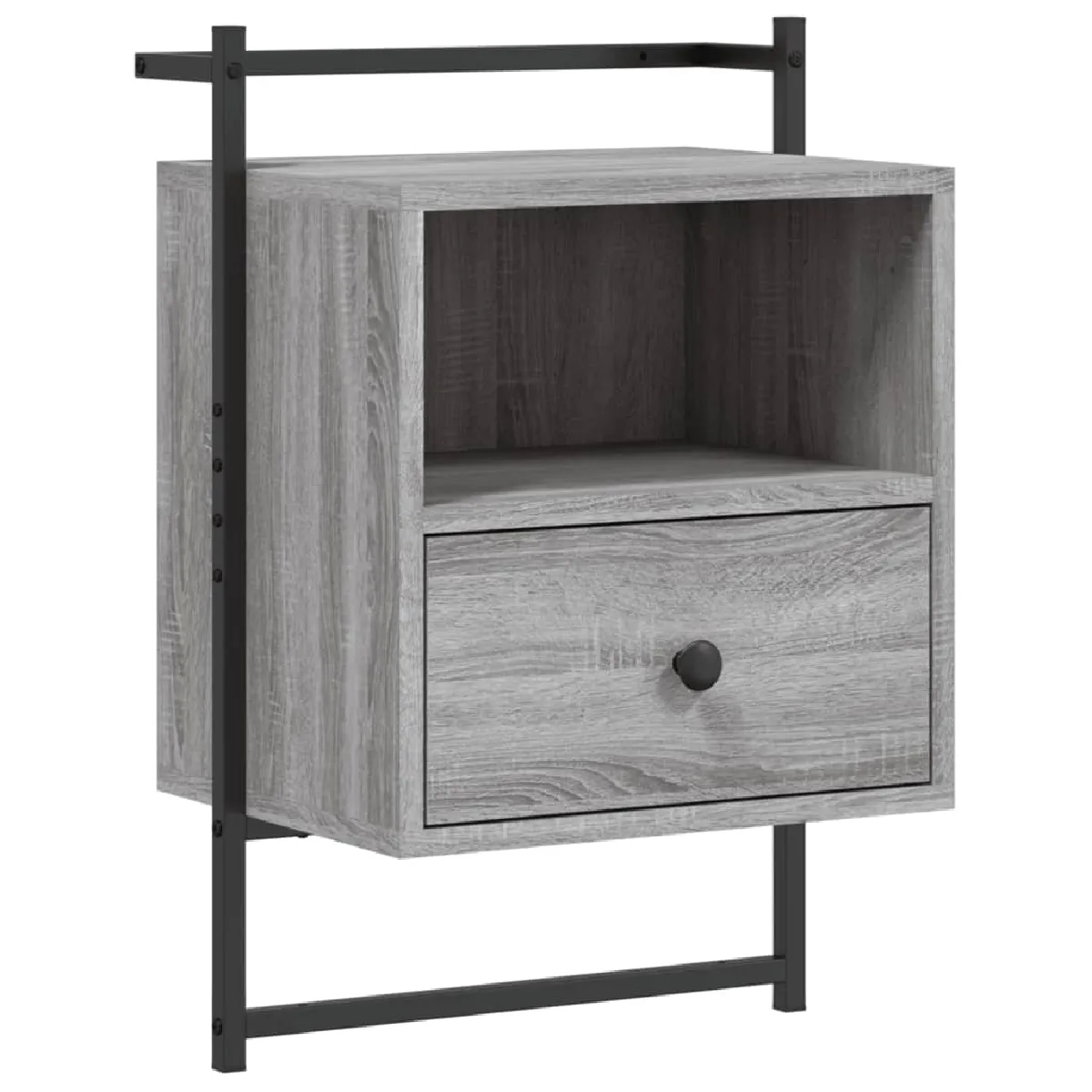 Table De Chevet Murale Avec Tiroir Avec Compartiment 40 X 30 X 61cm Bois Dec034329