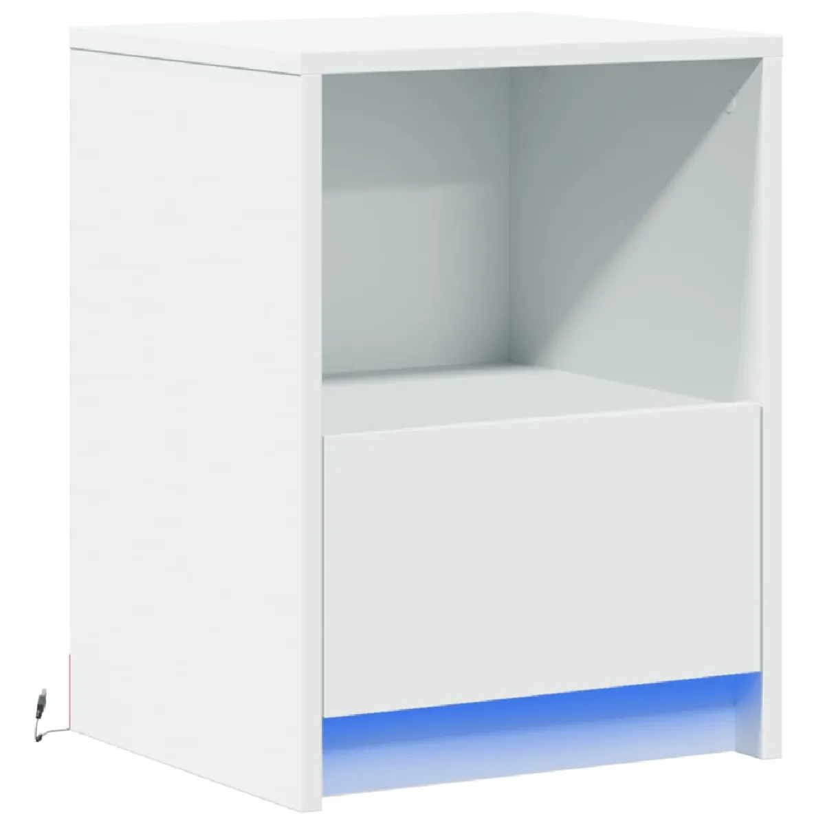 Table De Chevet Avec Tiroir Et Led Rvb 38 X 34 X 50 Cm Dec032766