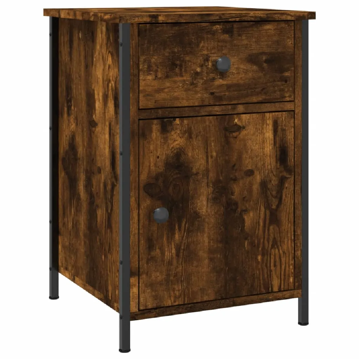 Table De Chevet Avec Tiroir Et Compartiment 40 X 42 X 60 Cm Bois Dec033641