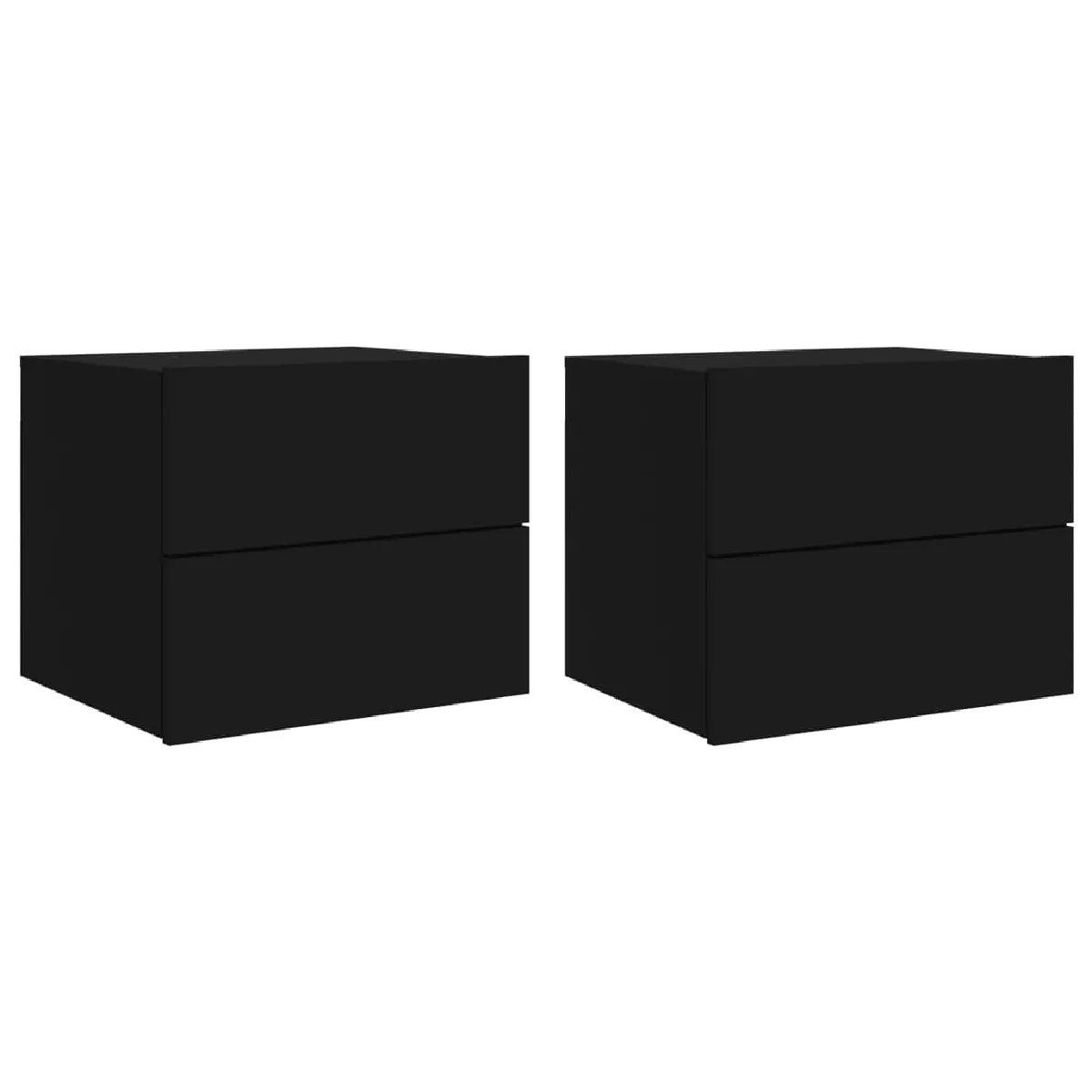 Lot De 2 Tables De Chevet Murales Avec Tiroirs Et Lumières Led En Bois Dec036161