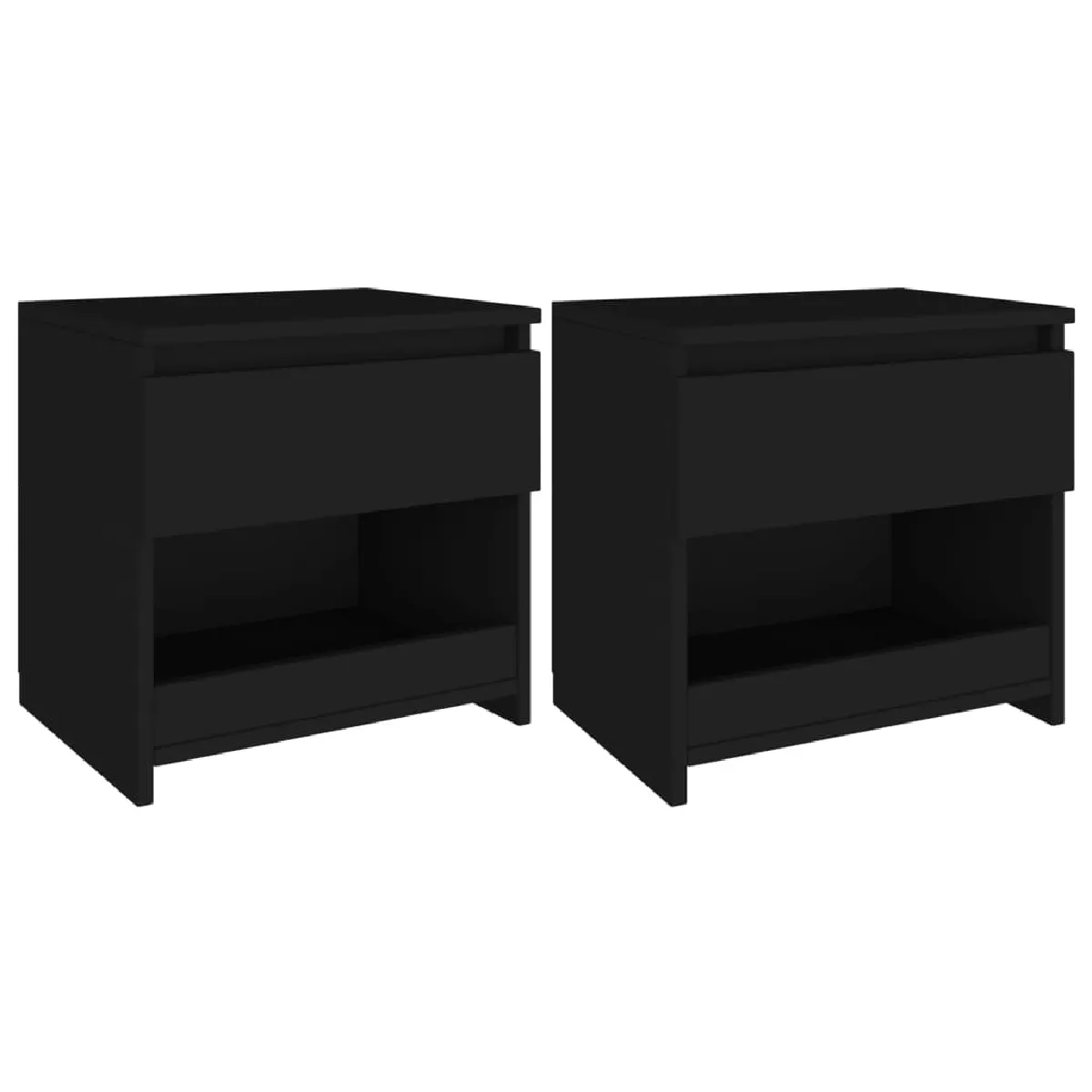 Lot De 2 Tables De Chevet Avec Tiroir Et Compartiment Ouvert 40 X 30 Dec035500