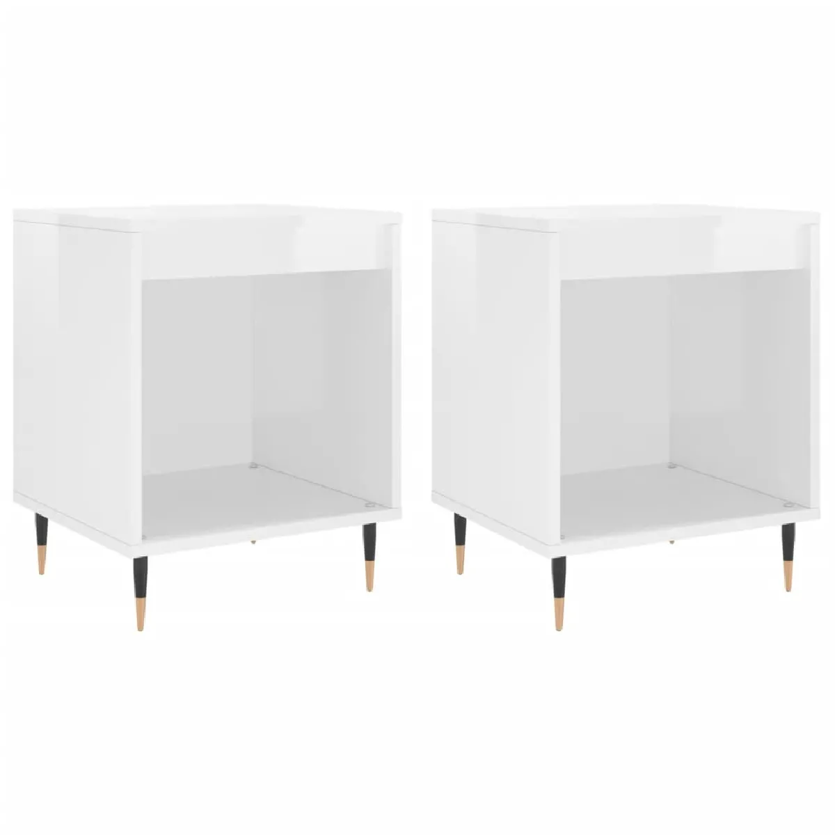 Lot De 2 Tables De Chevet Avec Compartiment Ouvert 40 X 35 X 50 Dec035006