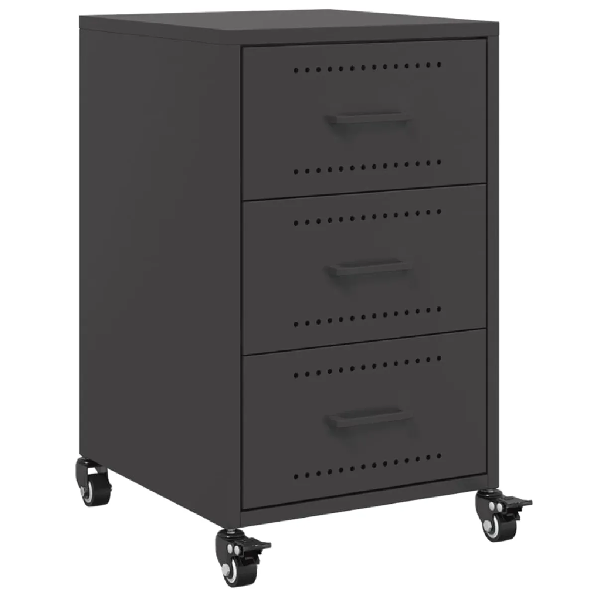 Table De Chevet Sur Roulettes Avec 3 Tiroirs 36 X 39 X 59 Cm Dec034371